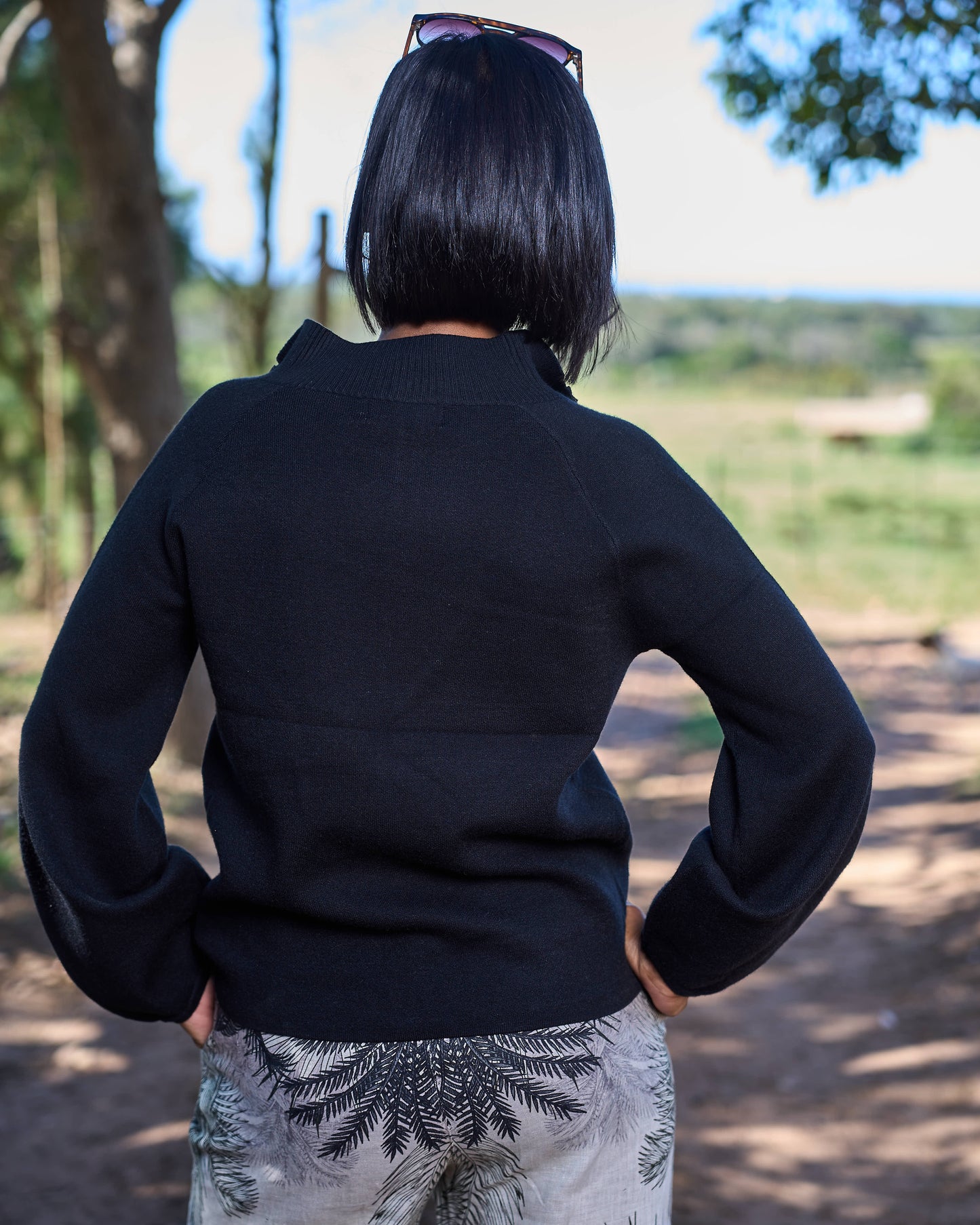 Zip Knitted Cardigan | Black