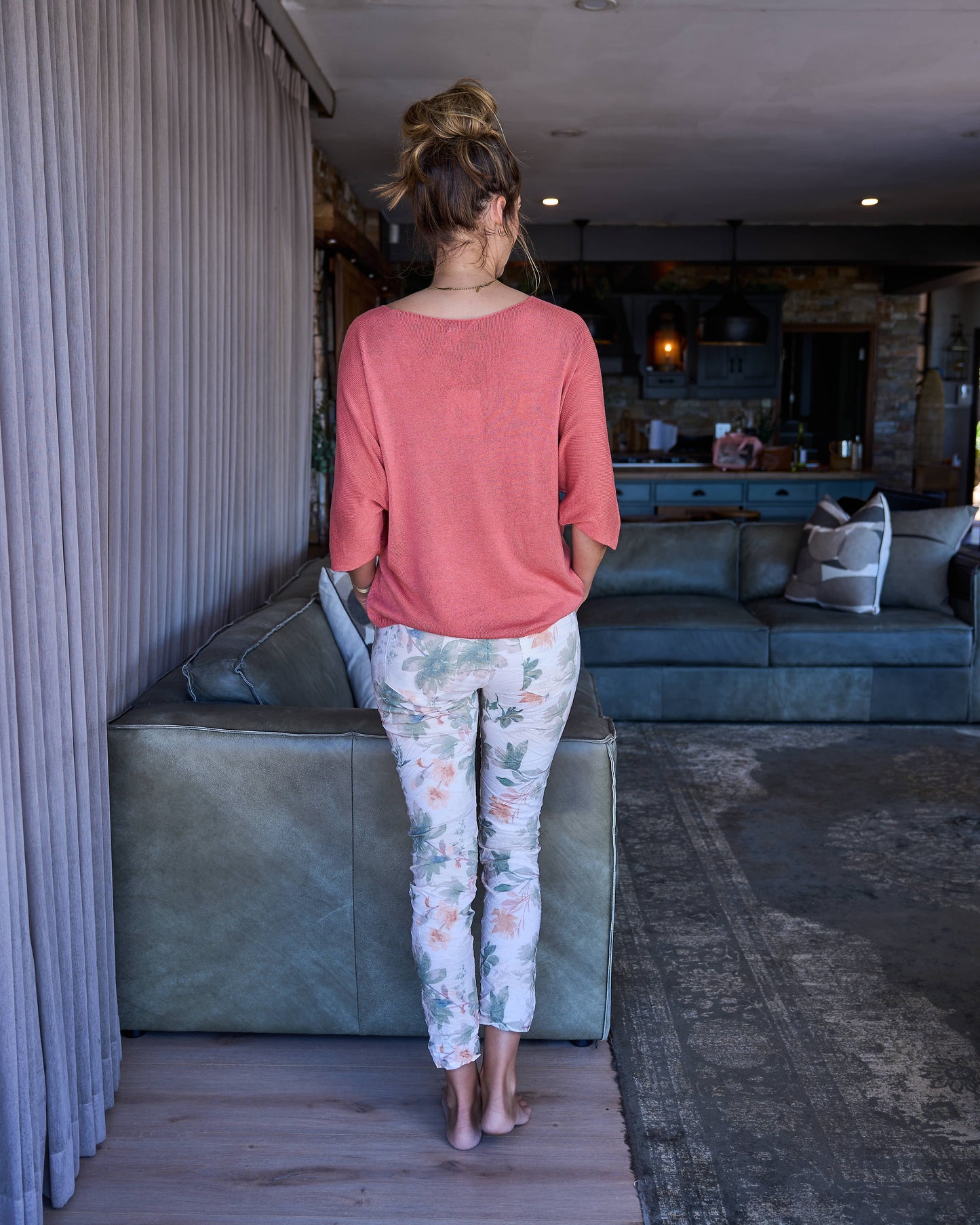 Floral Ease Drawstring Pants | Antique