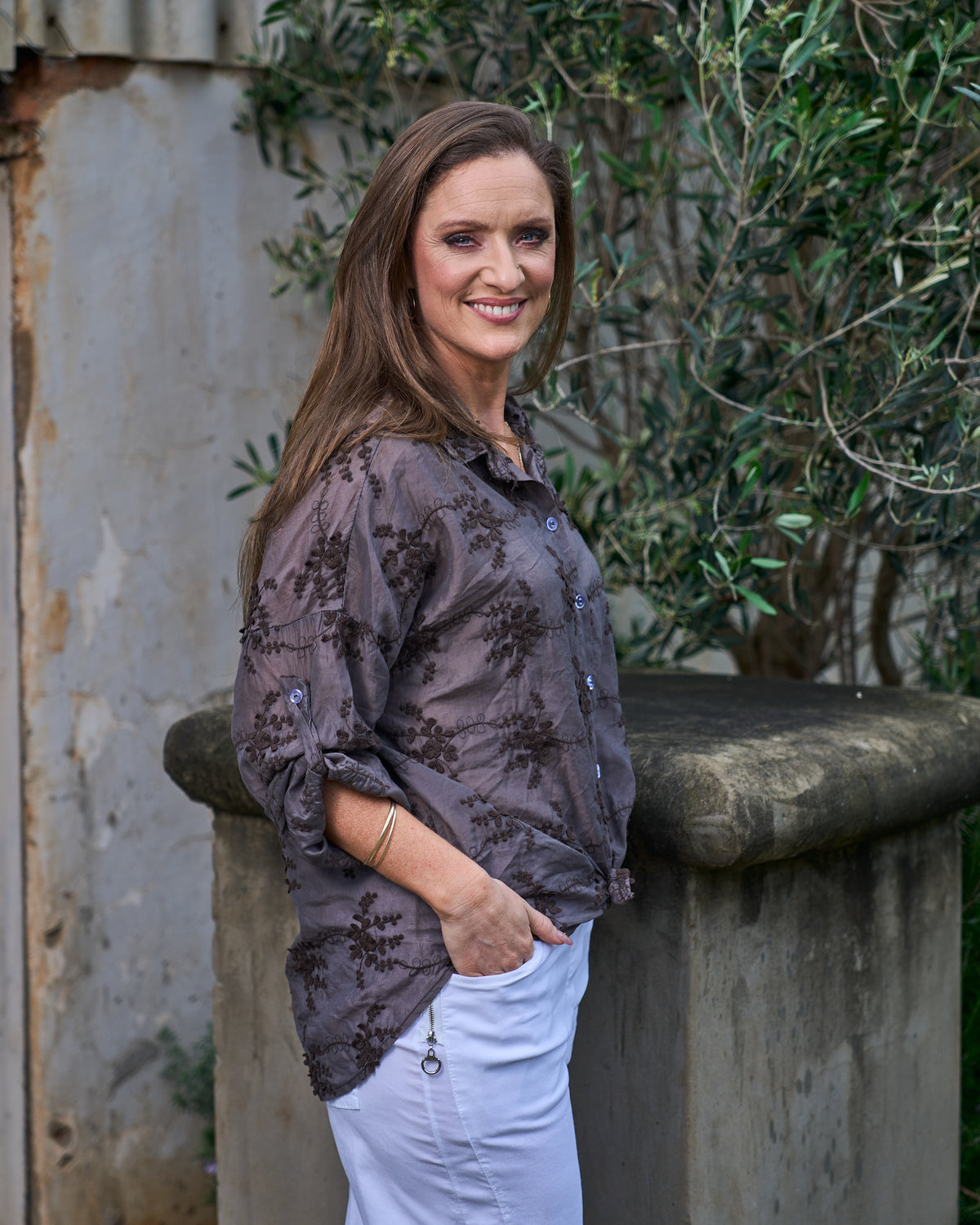 Bella Fiore Shirt | Chocolate