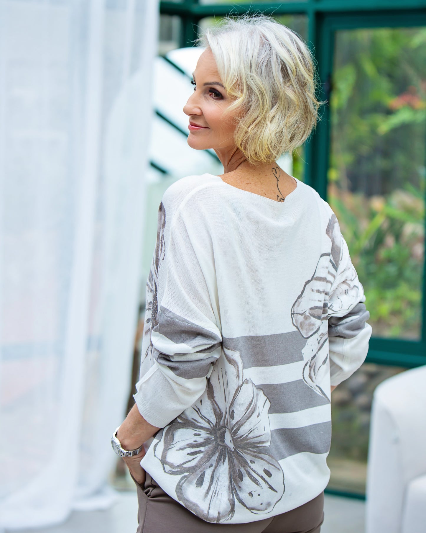 Bloom Stripe Knit | Taupe