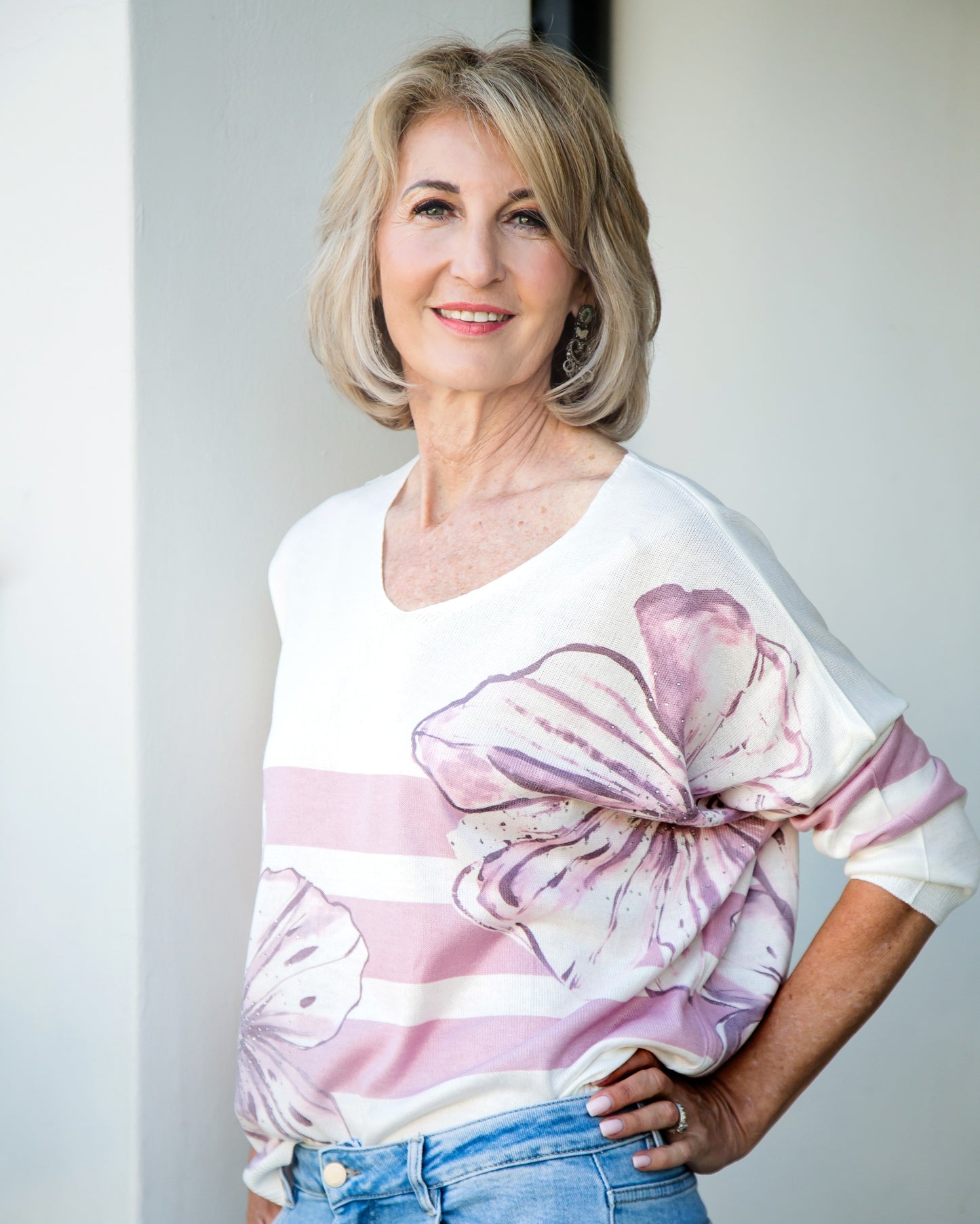 Bloom Stripe Knit | Pink