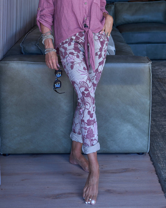 Botanic Mood Drawstring Pants | Taupe