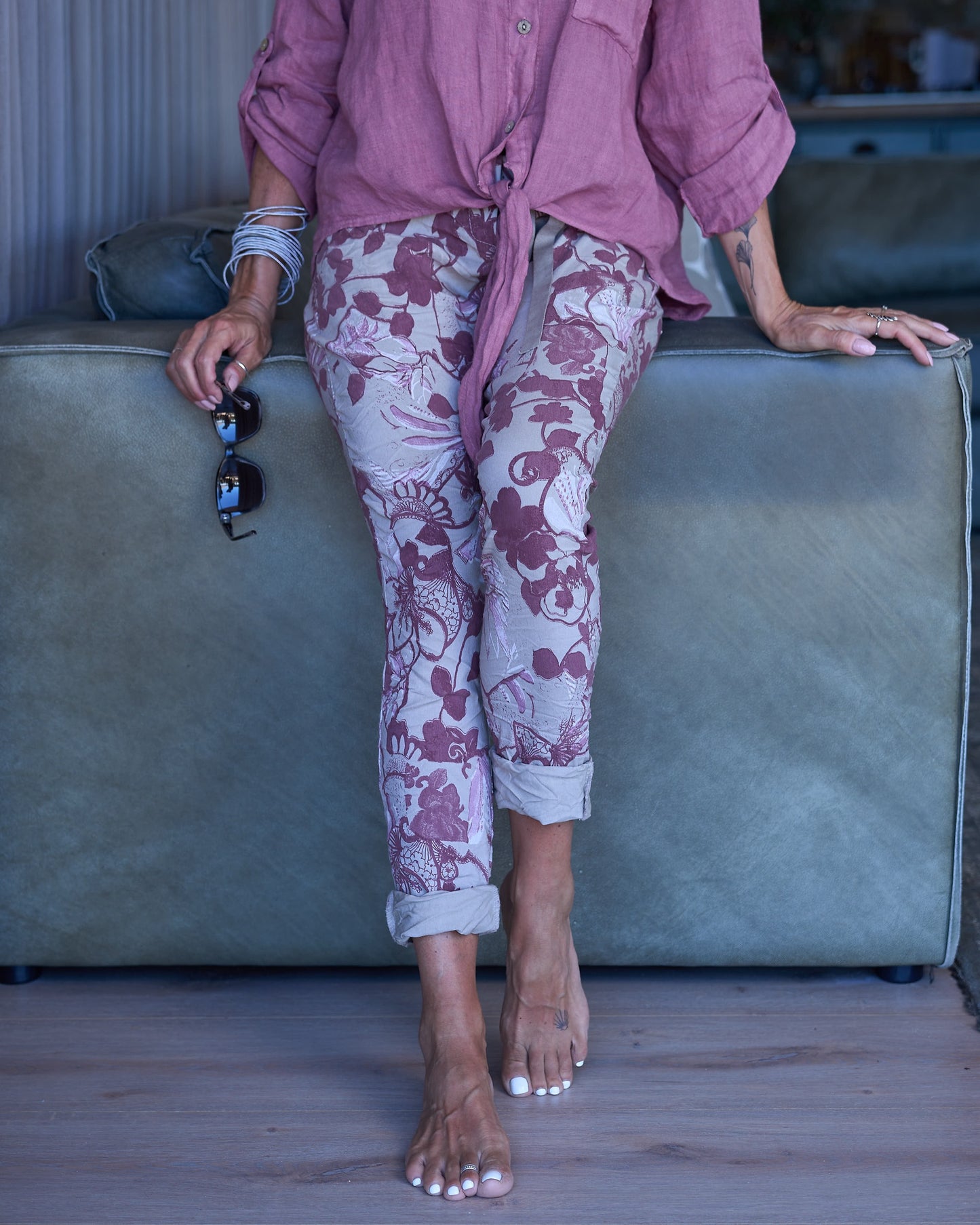 Botanic Mood Drawstring Pants | Taupe