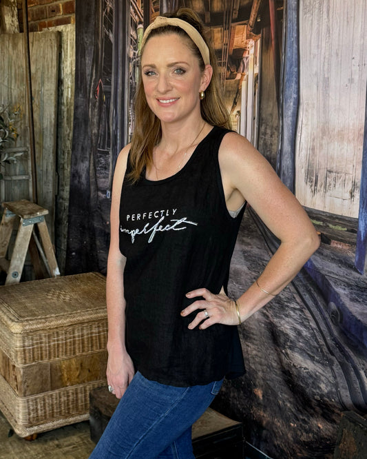 Breezy Linen Vest | Black