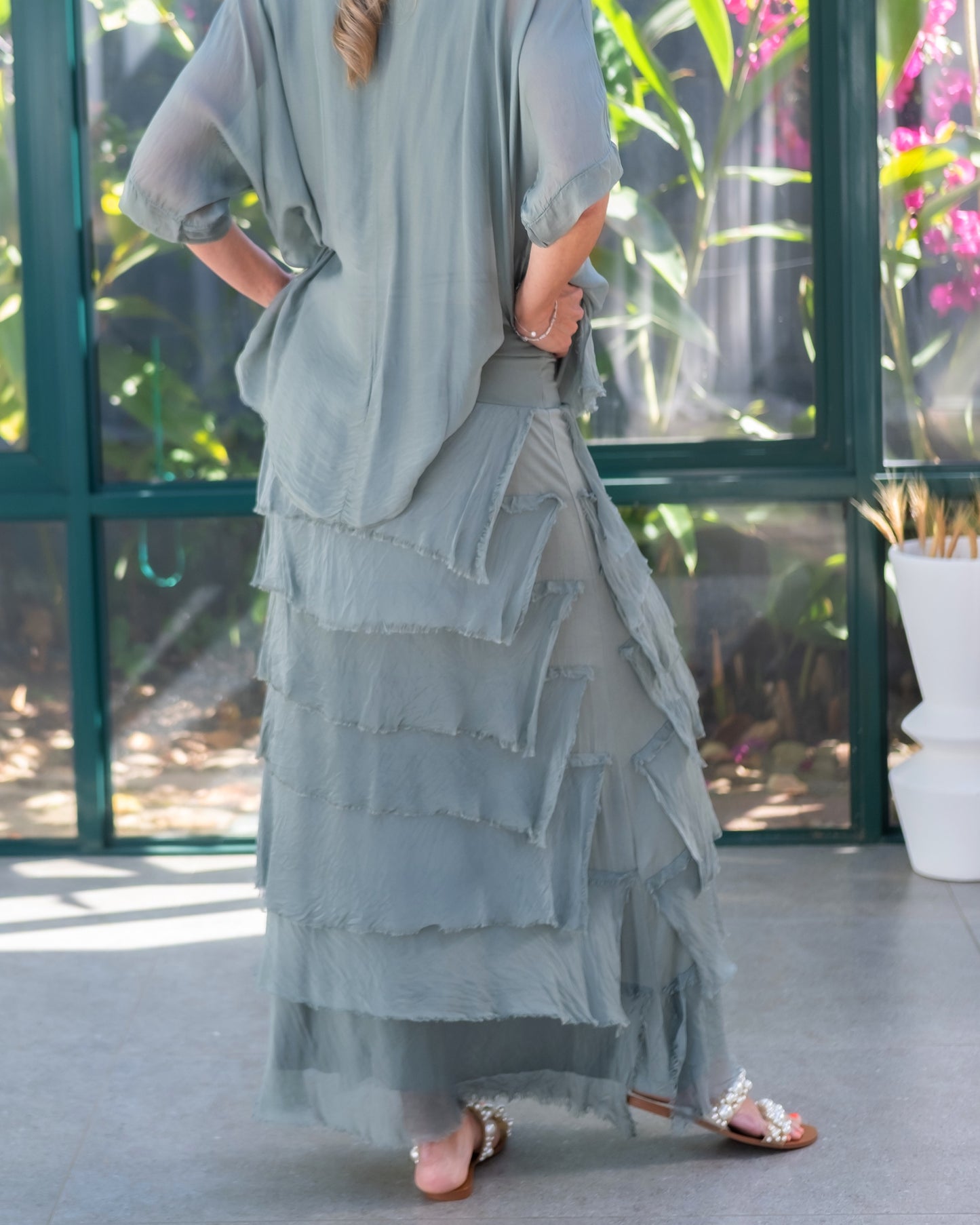 Buttercup Silk Skirt | Sage