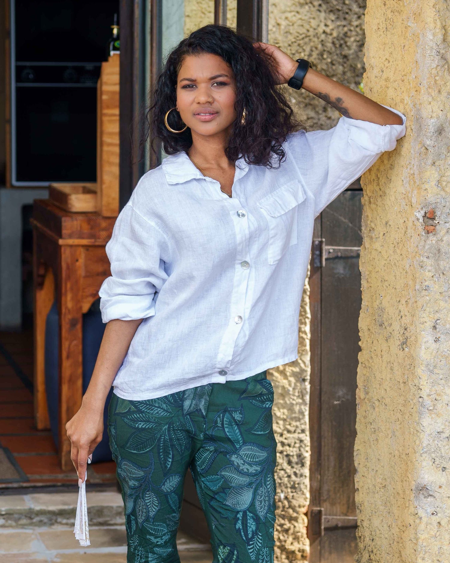 Chic Charisma Linen Jacket | White