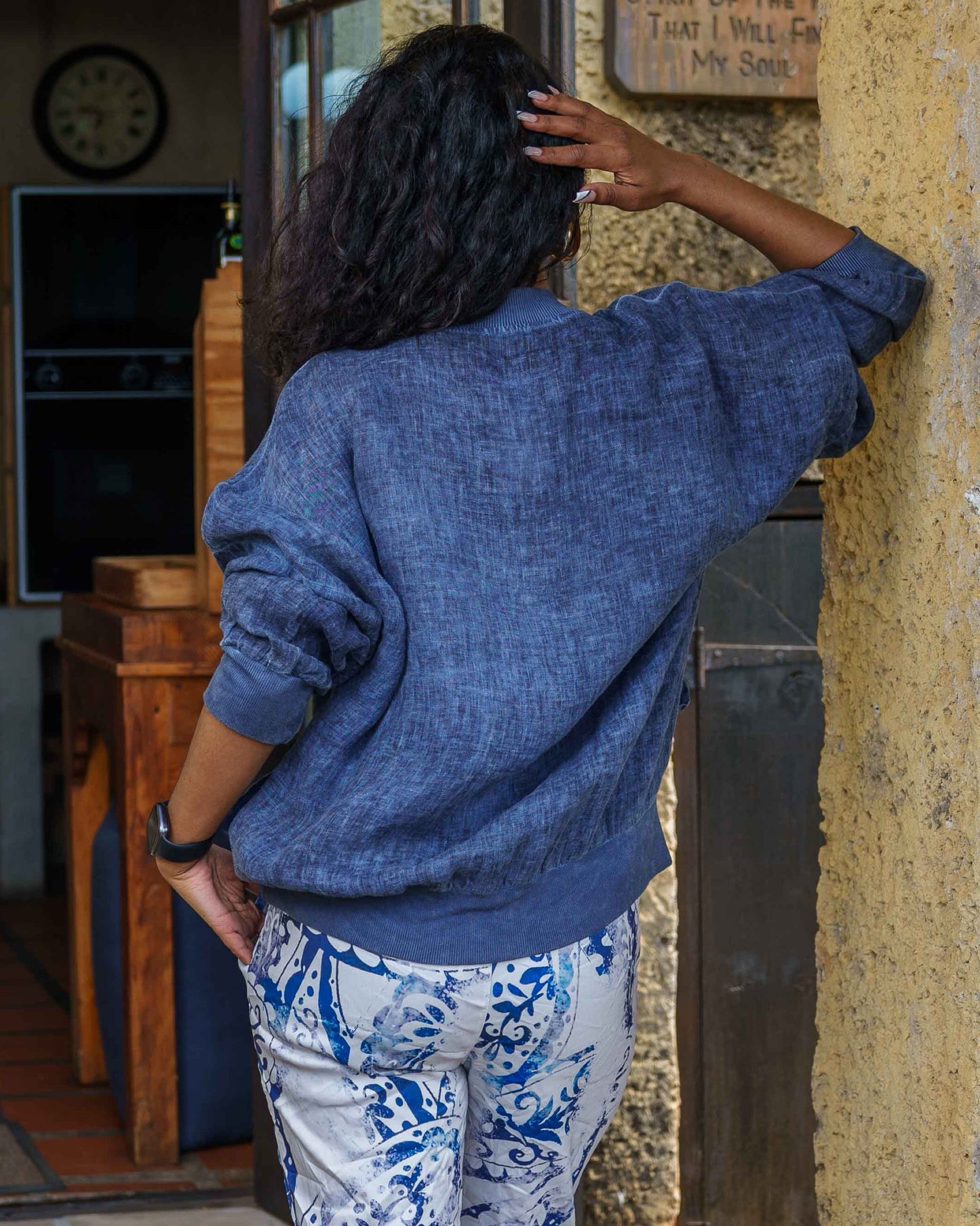 Vintage Vogue Linen Jacket | Dark Navy