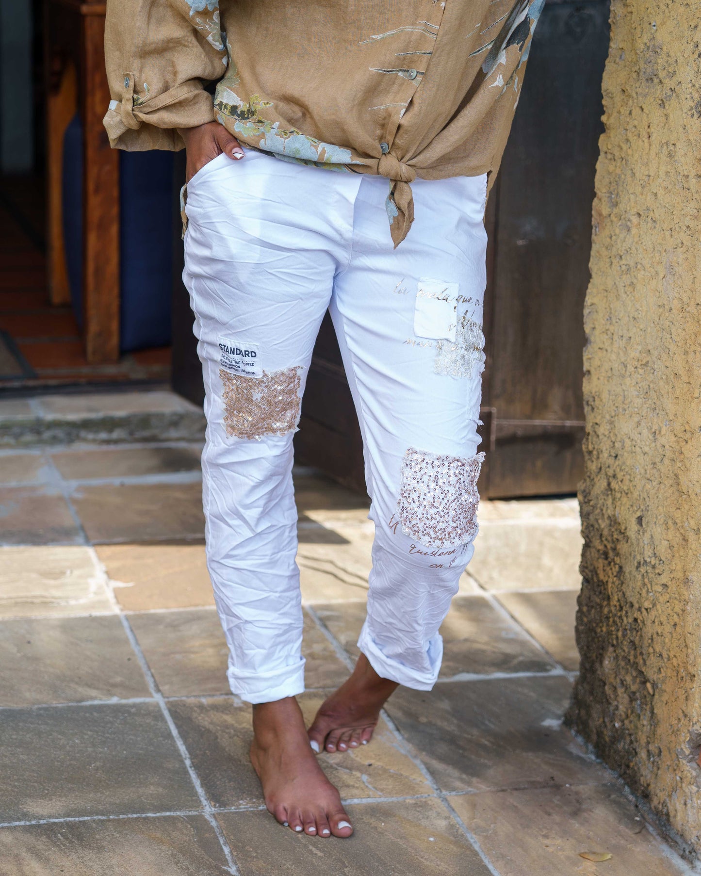 California Girl Drawstring Pants | White