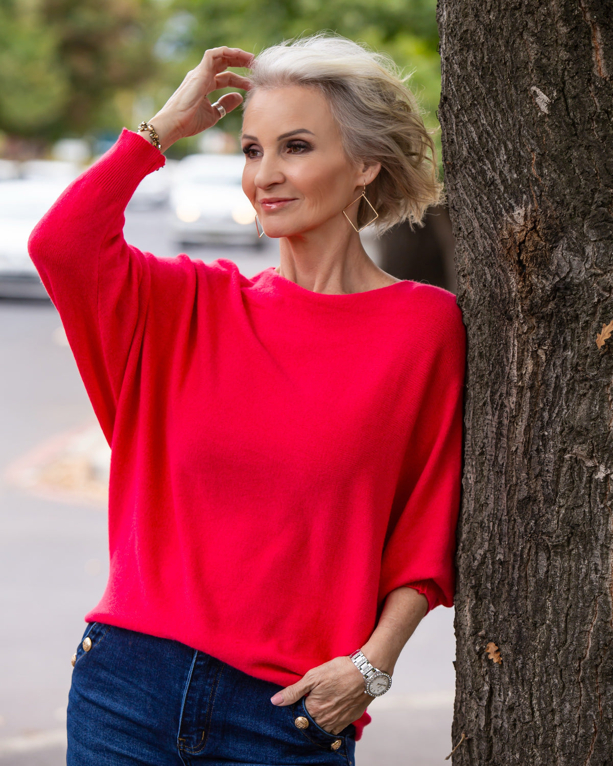 Cashmere Feel Knit | Deep Coral