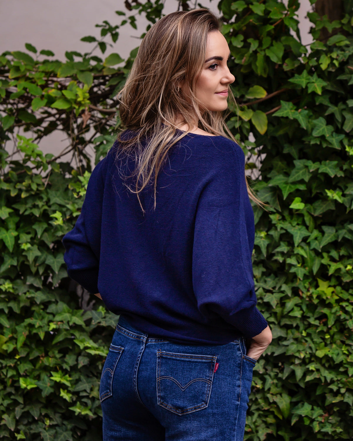 Cashmere Feel Knit | Navy