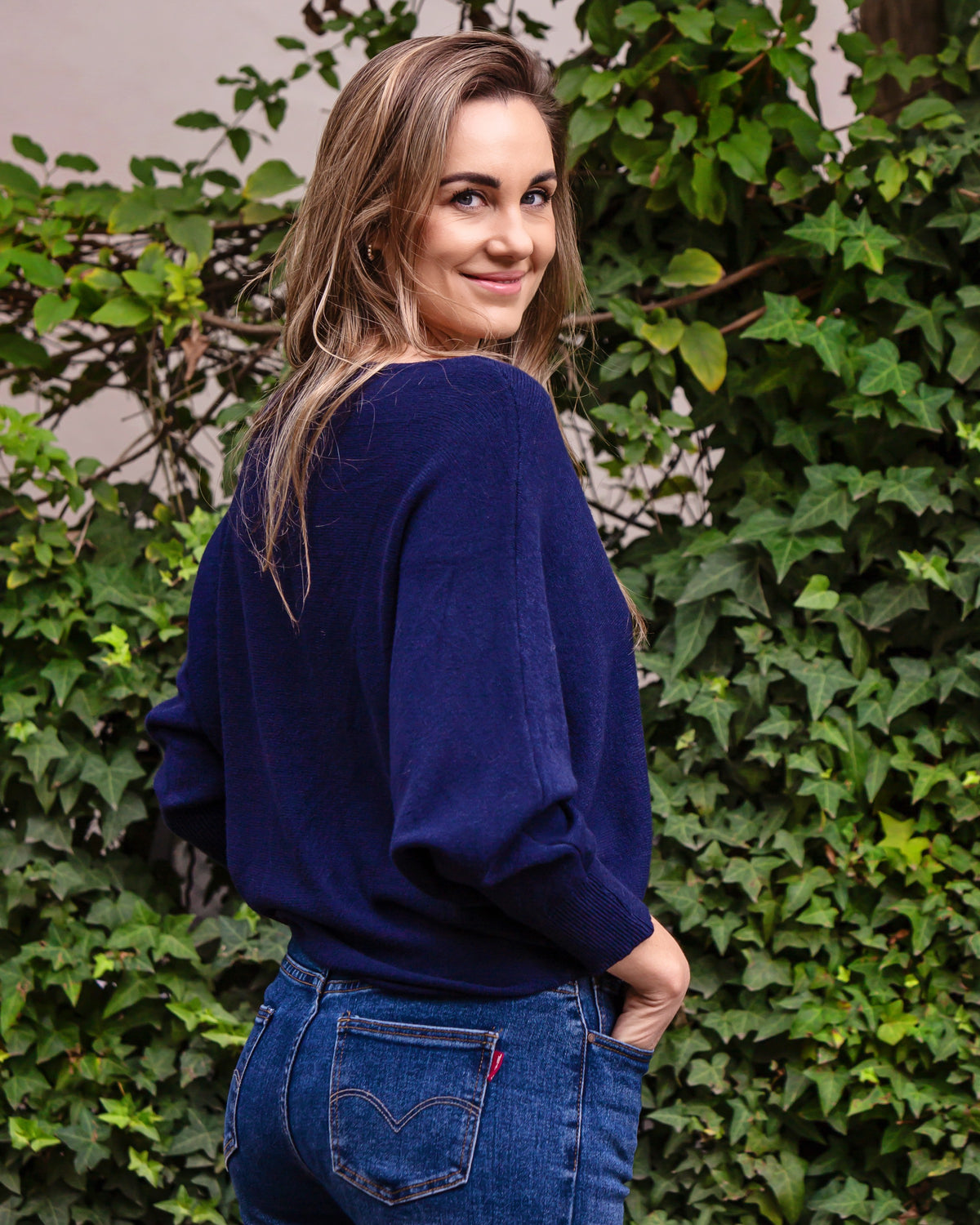 Cashmere Feel Knit | Navy