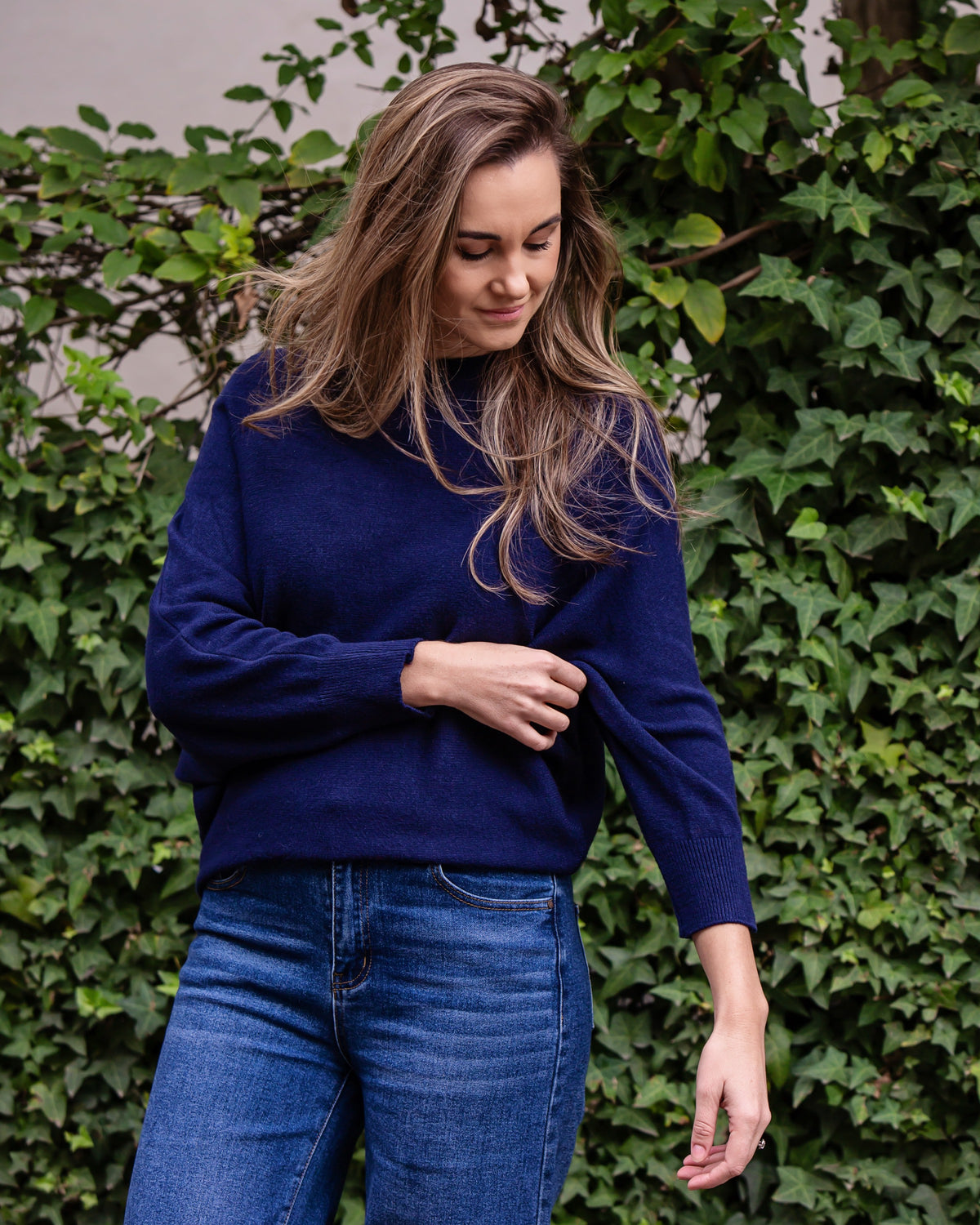 Cashmere Feel Knit | Navy