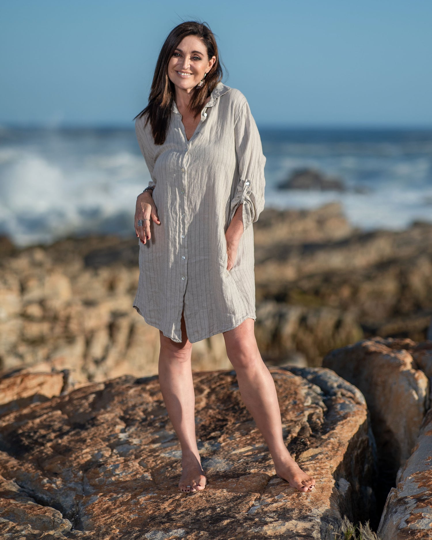Get ready to embrace the season in effortless elegance with our Linen Midi Summer Dress. Crafted with care and designed for those who appreciate both comfort and fashion, this dress is your go-to choice for warm-weather adventures, whether you're strolling through the city streets or enjoying a sunny day at the beach
