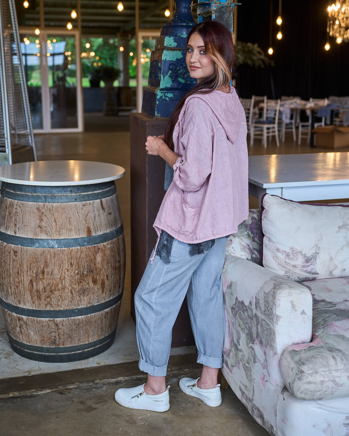 Close To Me Linen Jacket | Pink