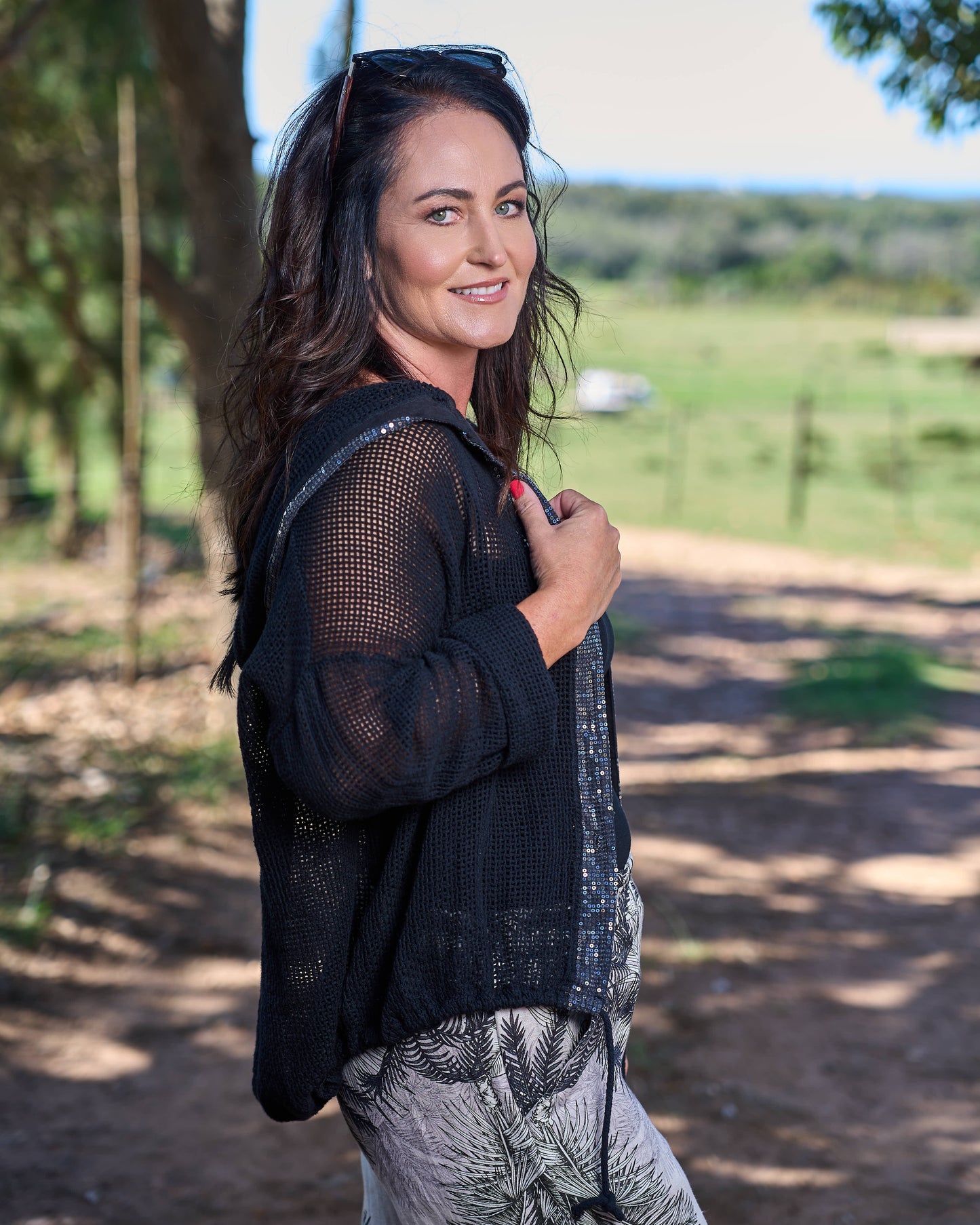 Cloudlight Hoodie Top | Black