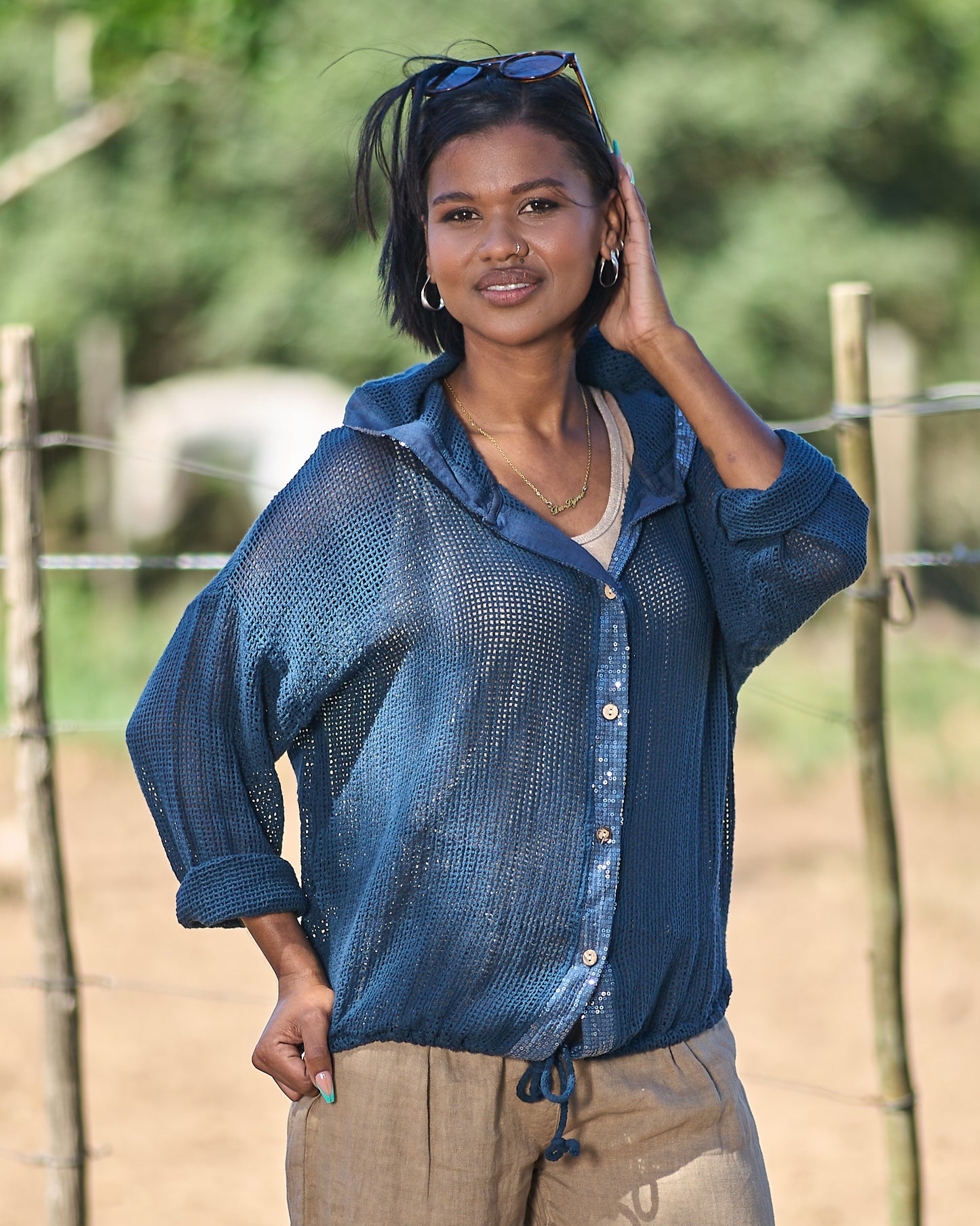 Cloudlight Hoodie Top | Navy