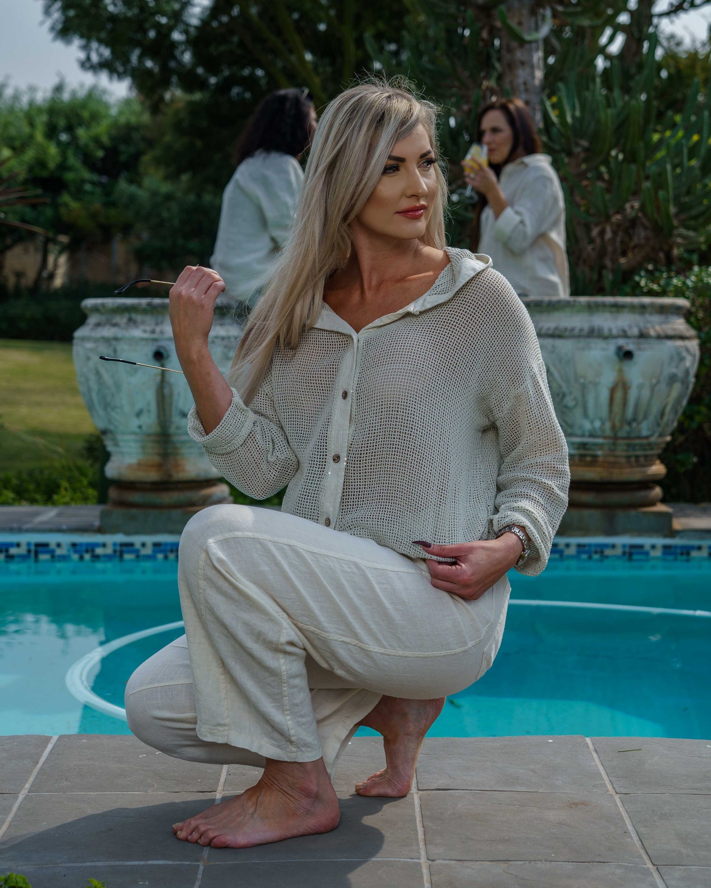 Cloudlight Linen Hoodie Top | Antique