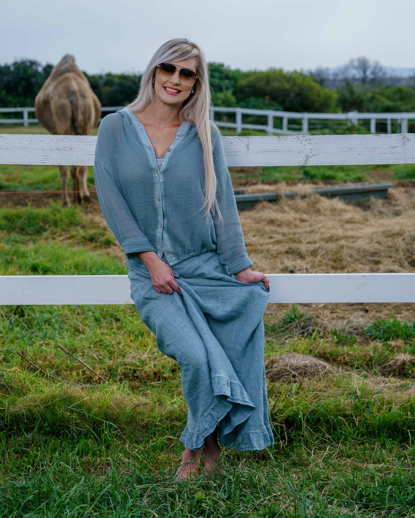 Cloudlight Linen Hoodie Top | Sage
