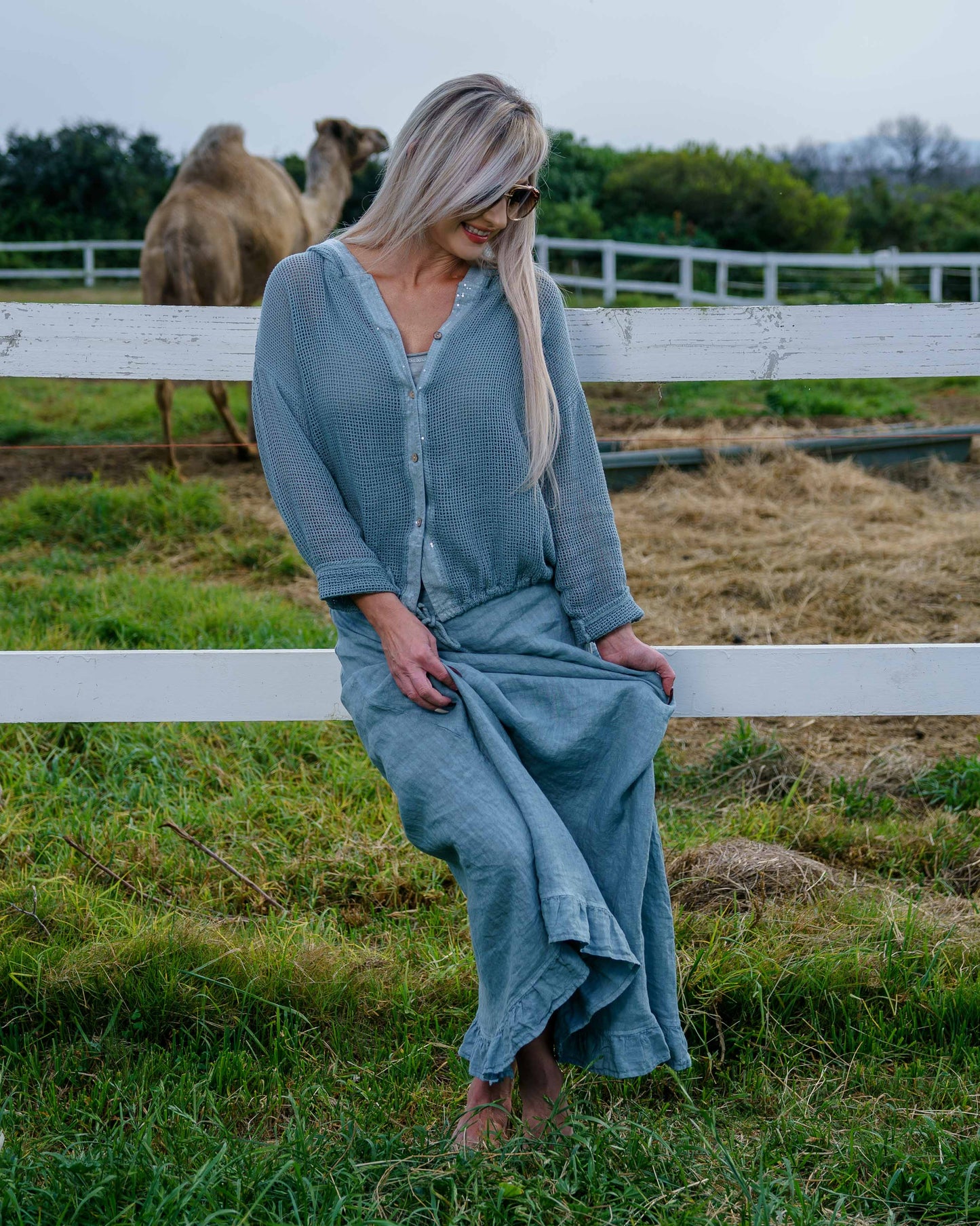 Cloudlight Linen Hoodie Top | Sage