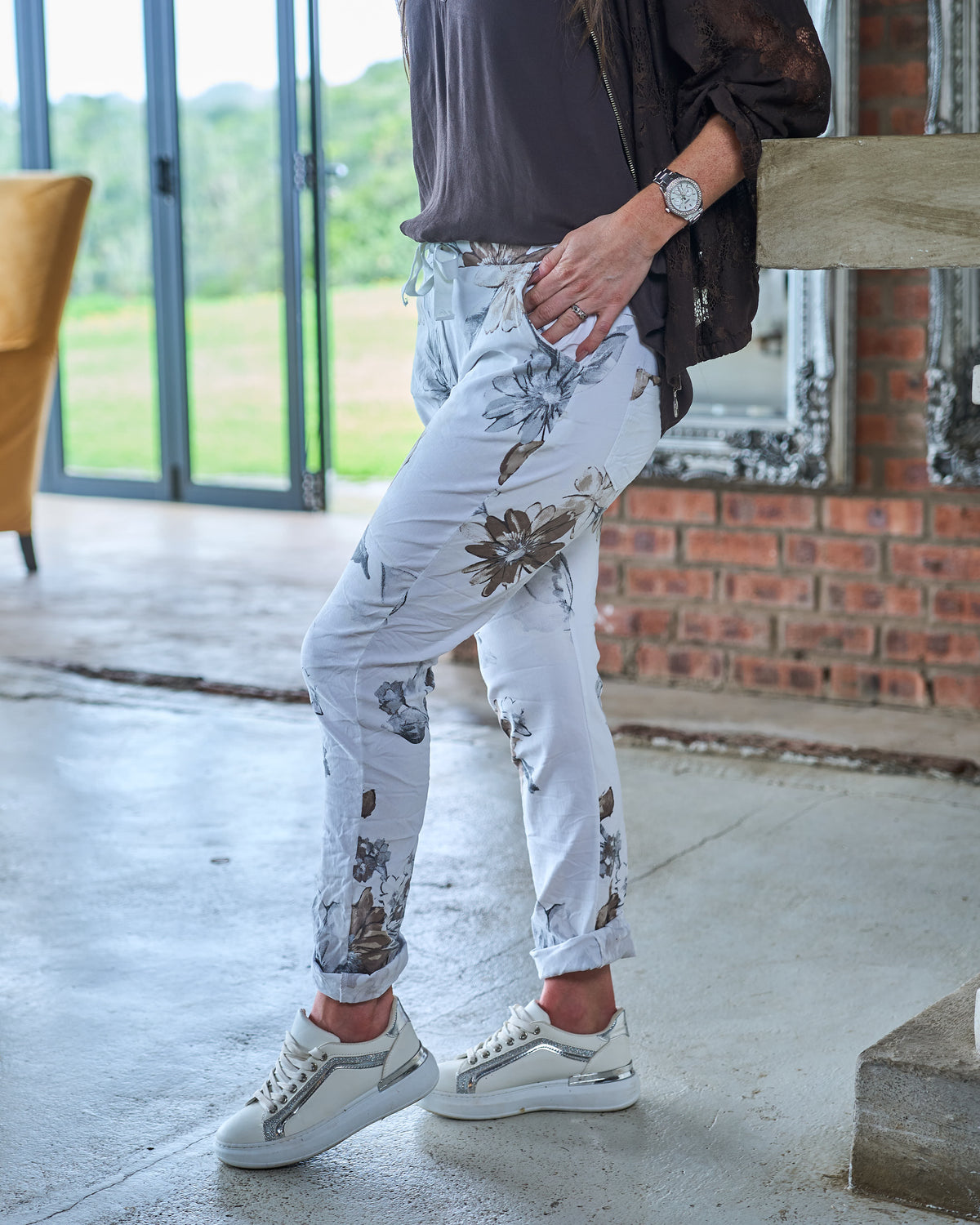 Wild Flower Pants | White