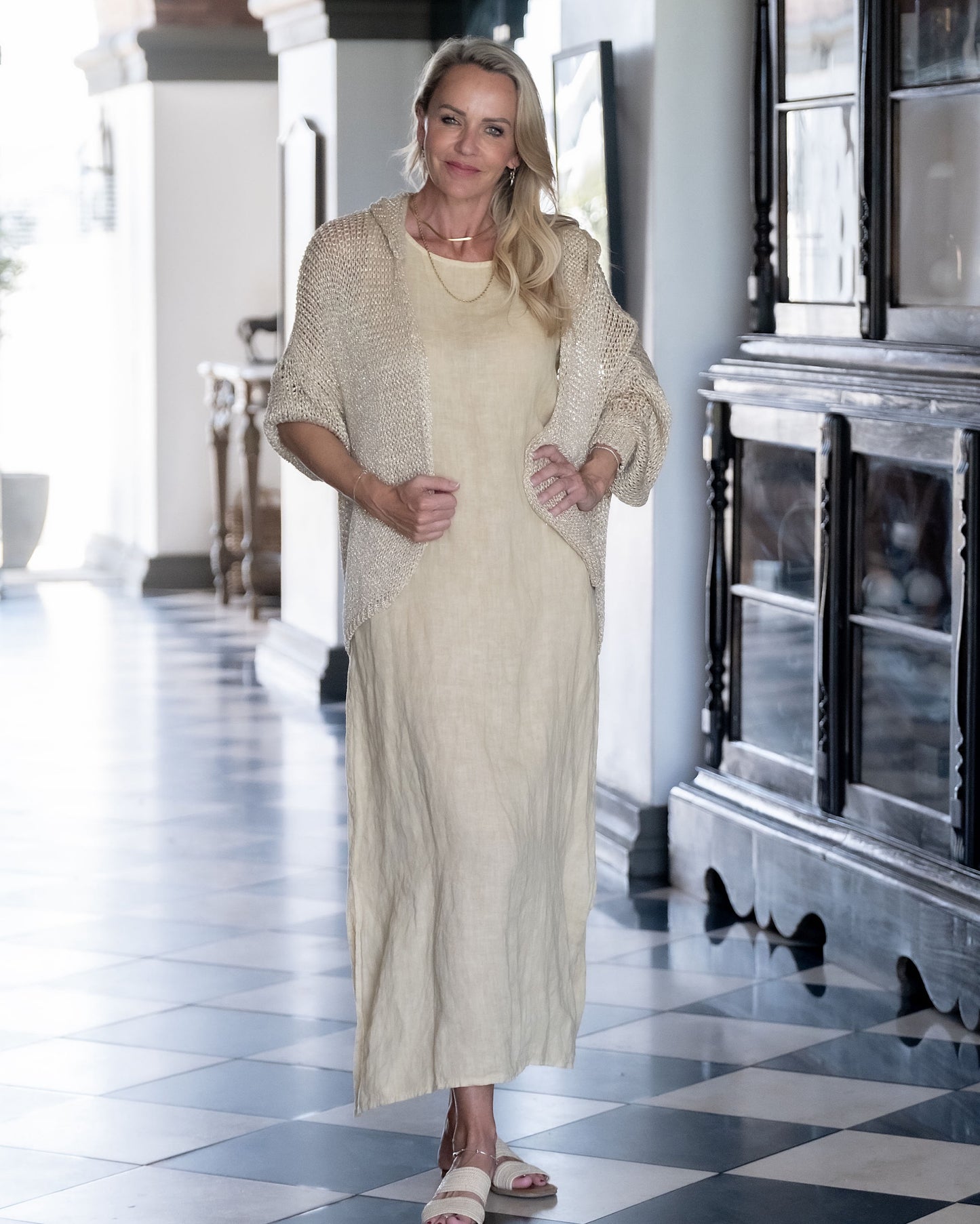 Crochet Open Cardi | Gold