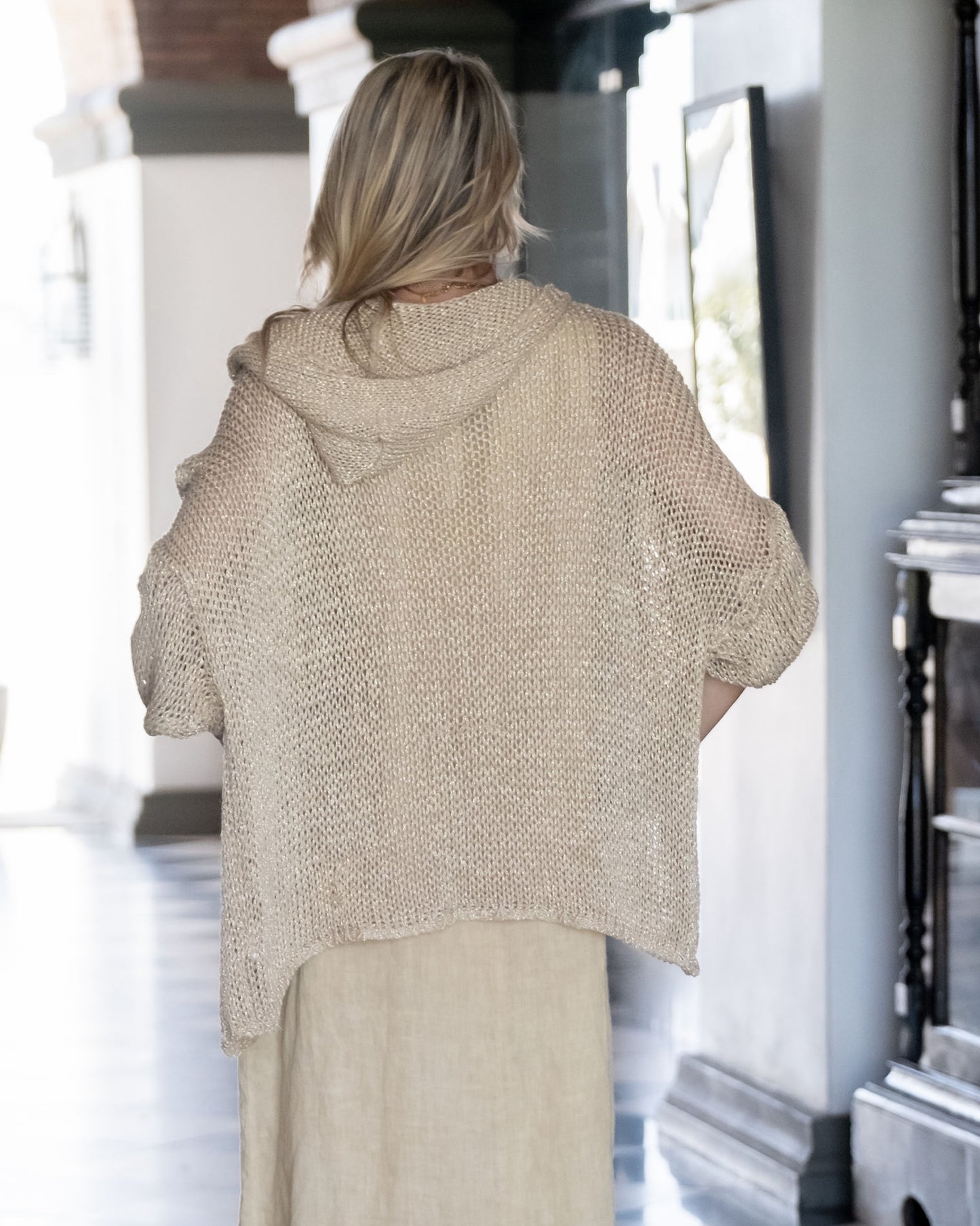 Crochet Open Cardi | Gold