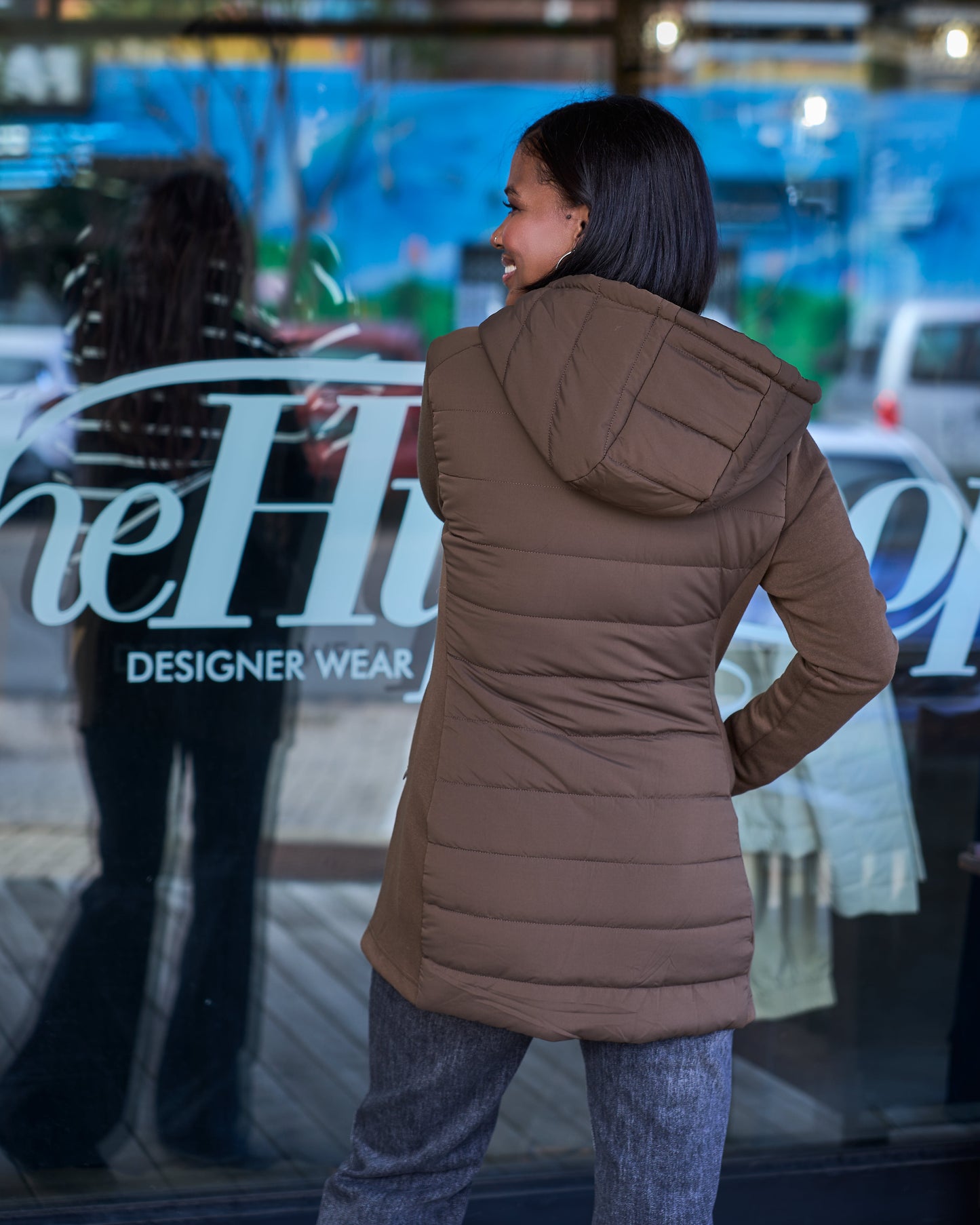 Curve Line Jacket | Chocolate