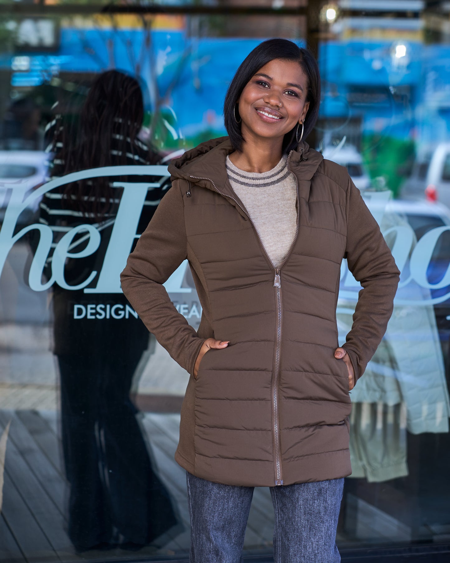 Curve Line Jacket | Chocolate