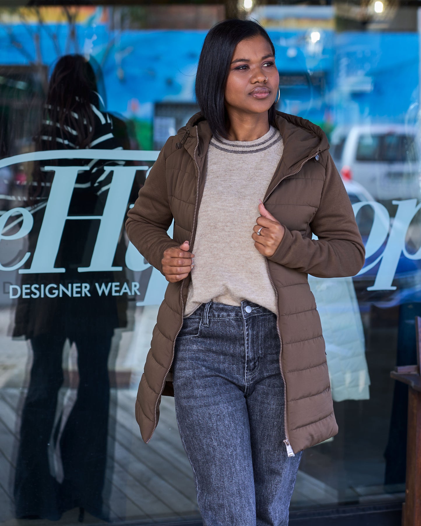 Curve Line Jacket | Chocolate