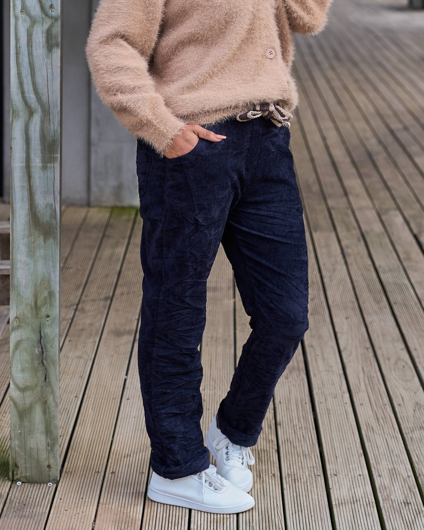 Daily Dash Belted Pants | Navy