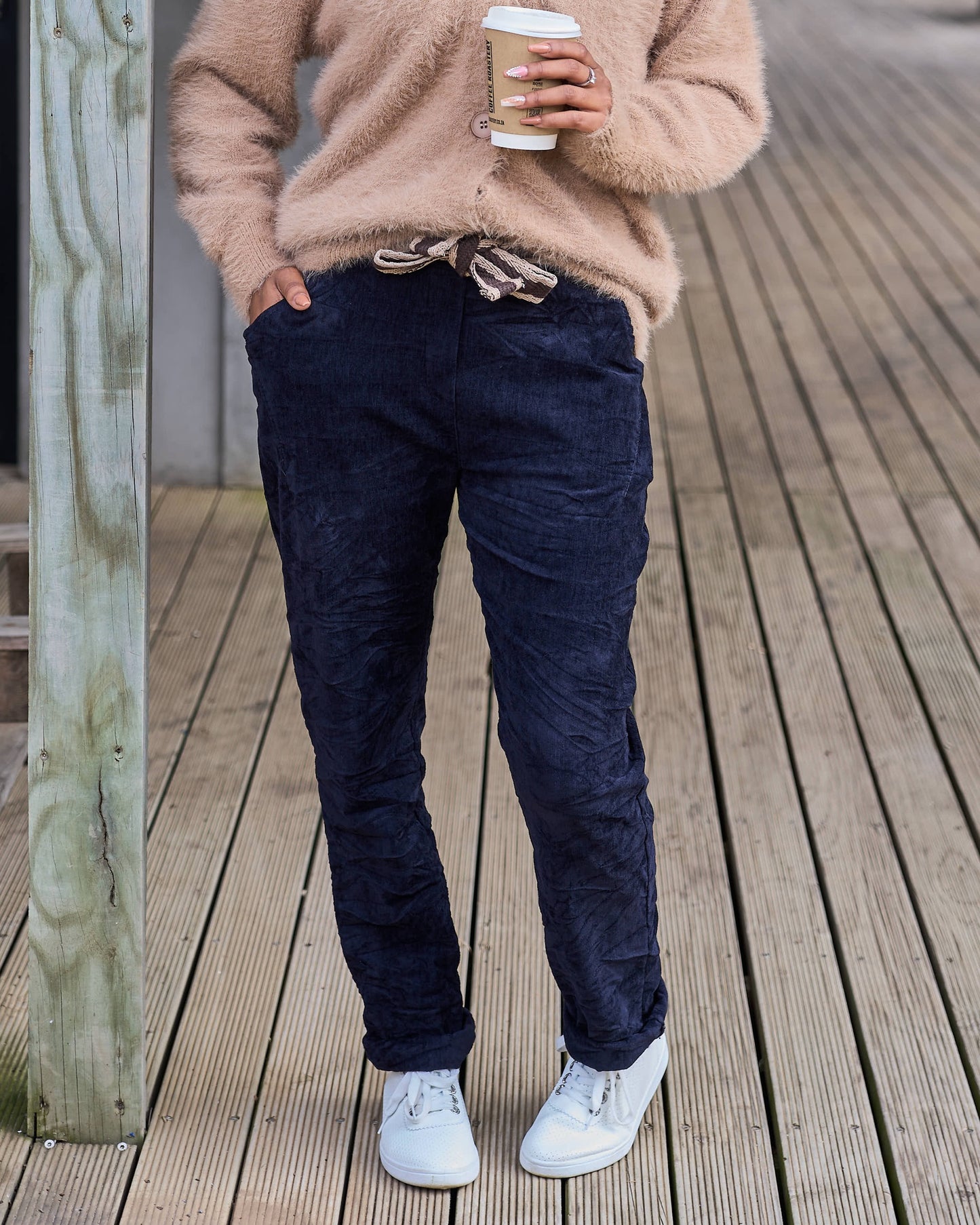 Daily Dash Belted Pants | Navy