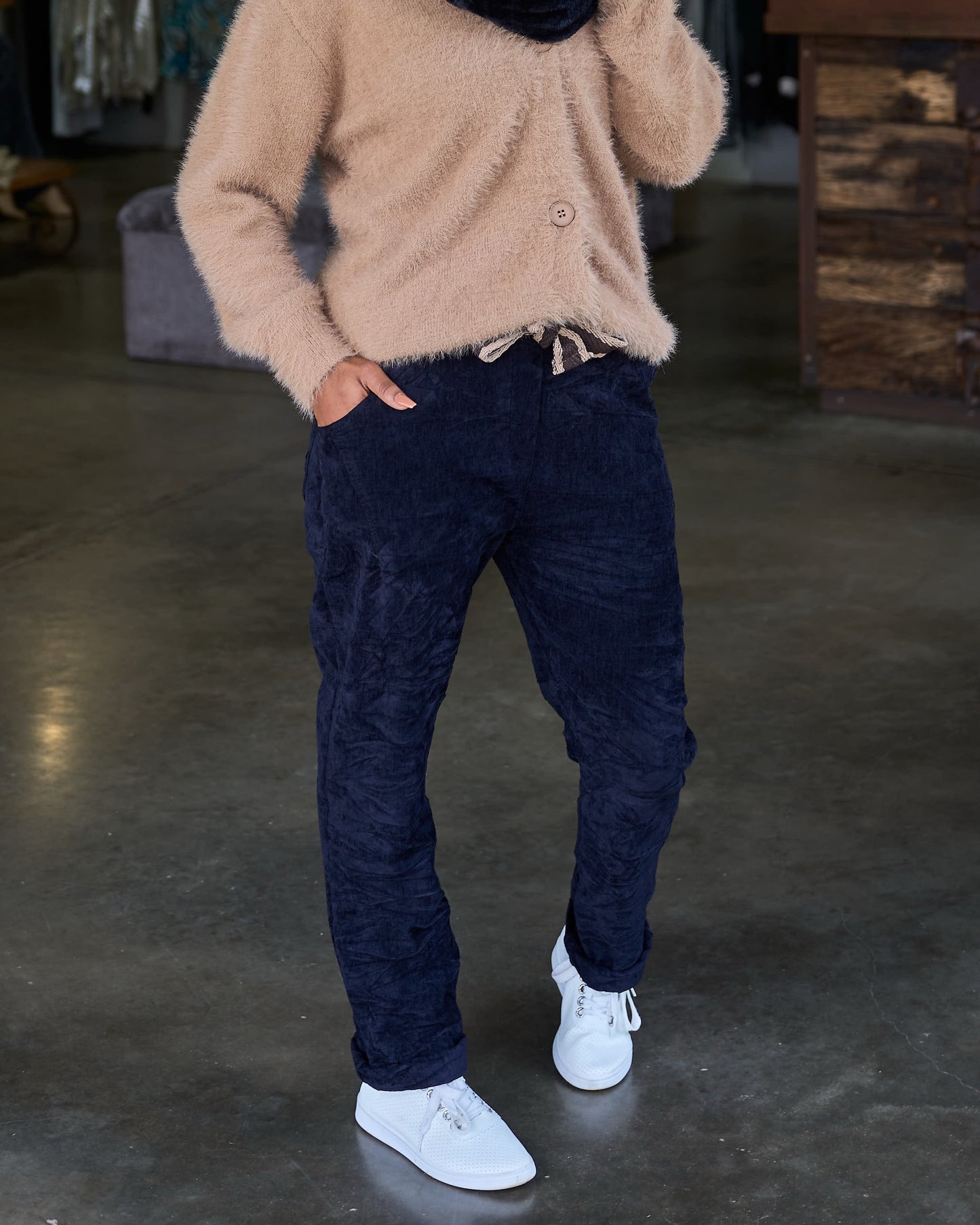 Daily Dash Belted Pants | Navy