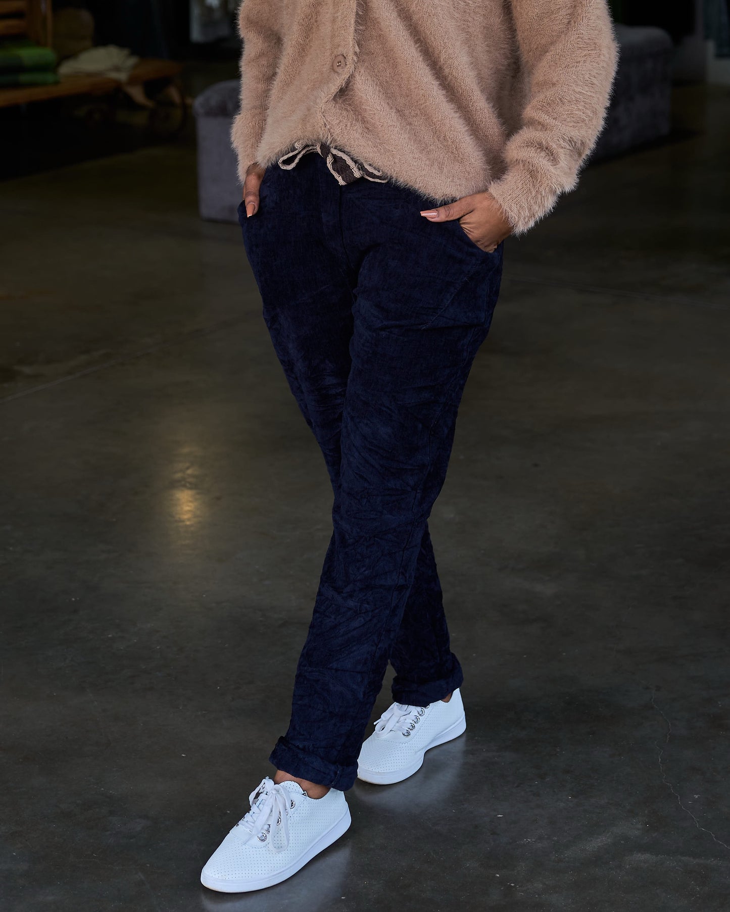 Daily Dash Belted Pants | Navy