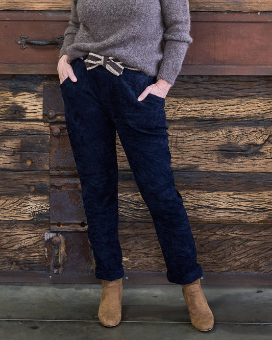 Daily Dash Belted Pants | Navy