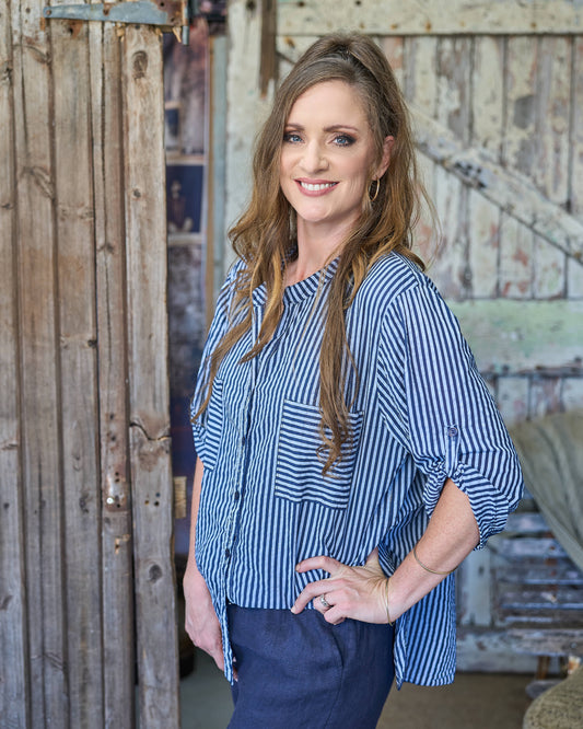 Dolce Stripe Shirt | Navy