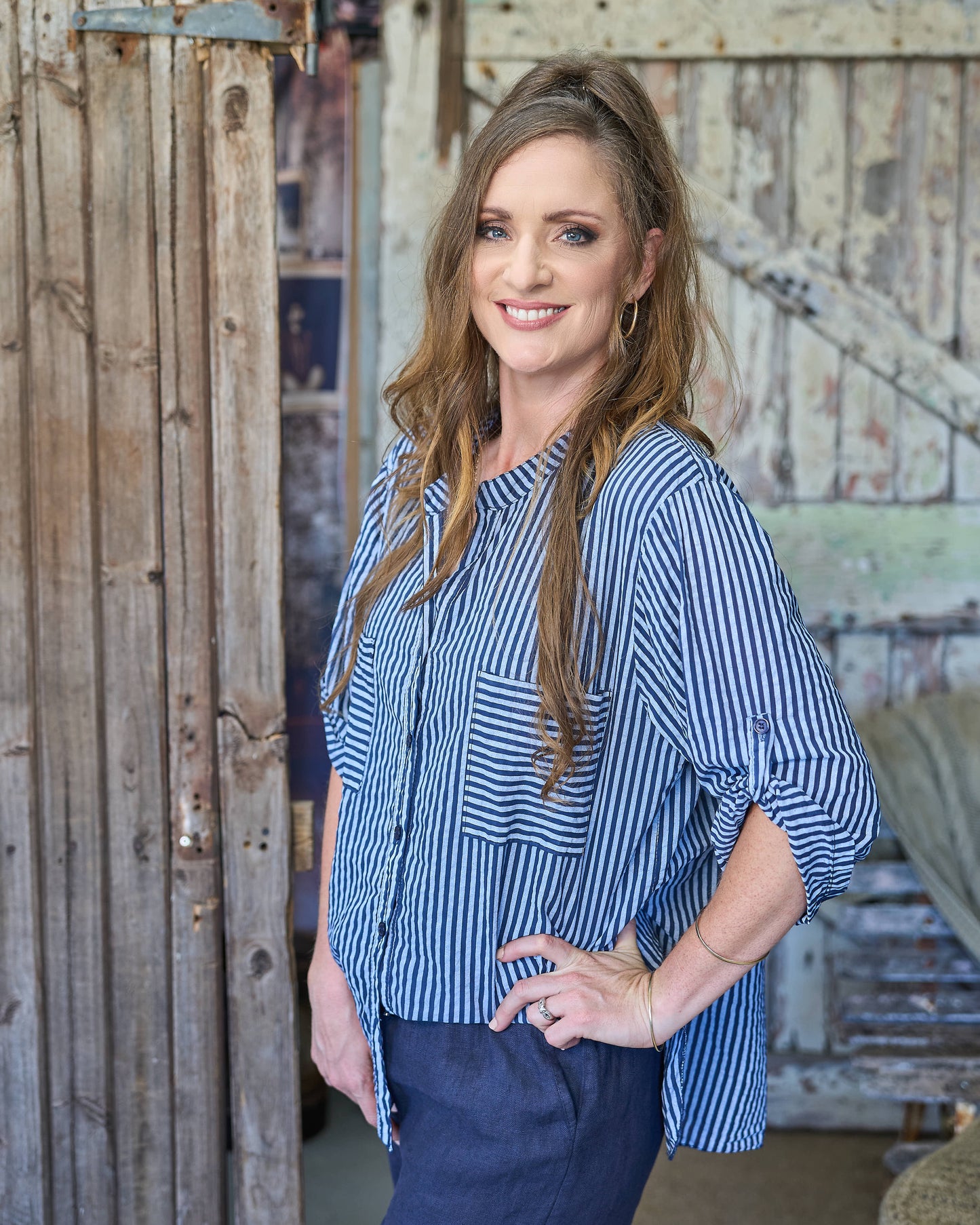 Dolce Stripe Shirt | Navy