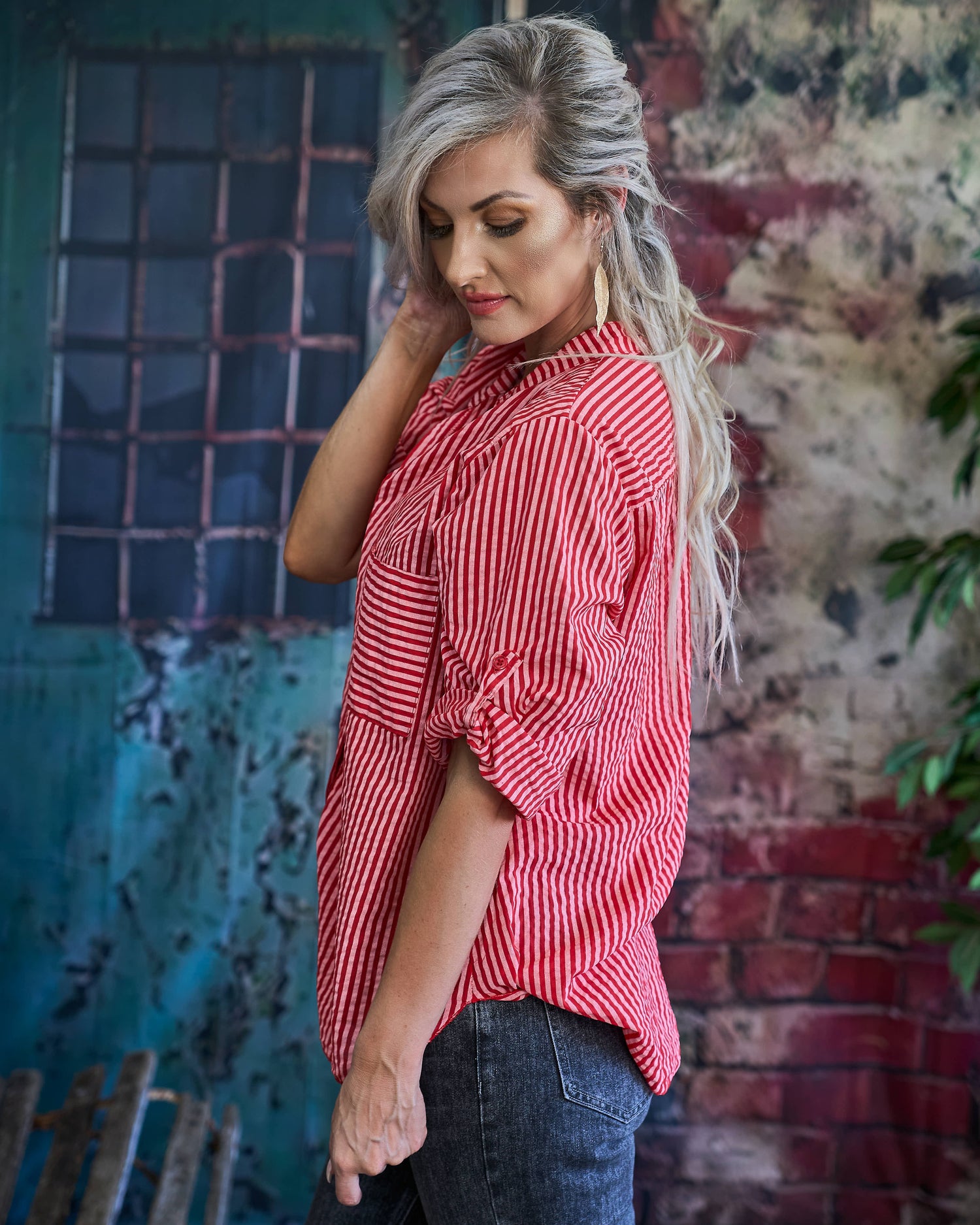 Dolce Stripe Shirt | Red