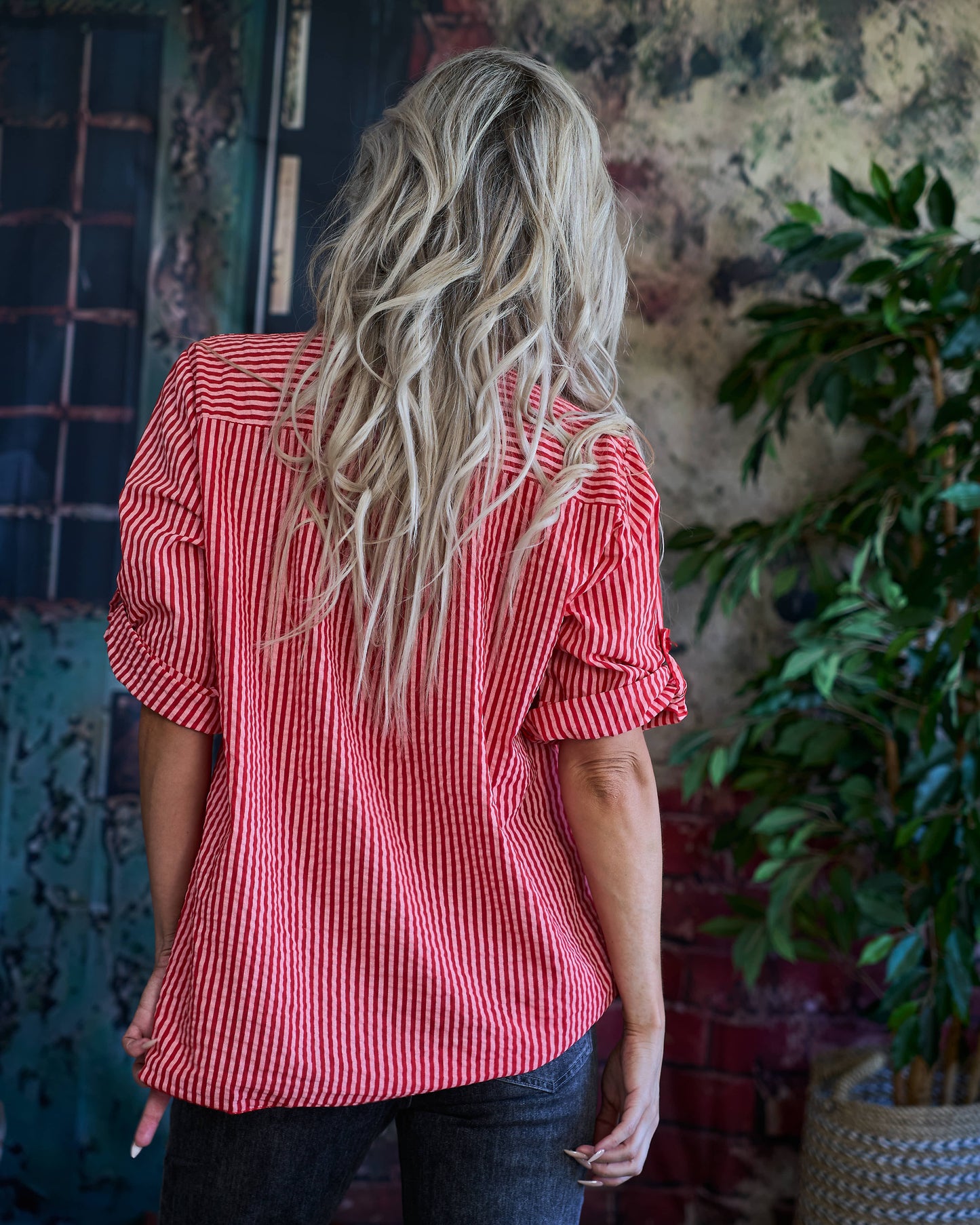 Dolce Stripe Shirt | Red