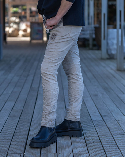 Double Take Drawstring Belted Pants | Stone