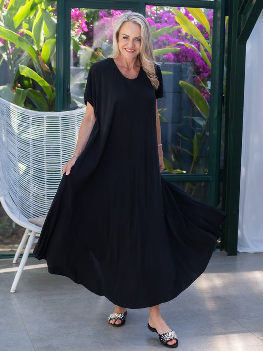Dream Drape Dress | Black