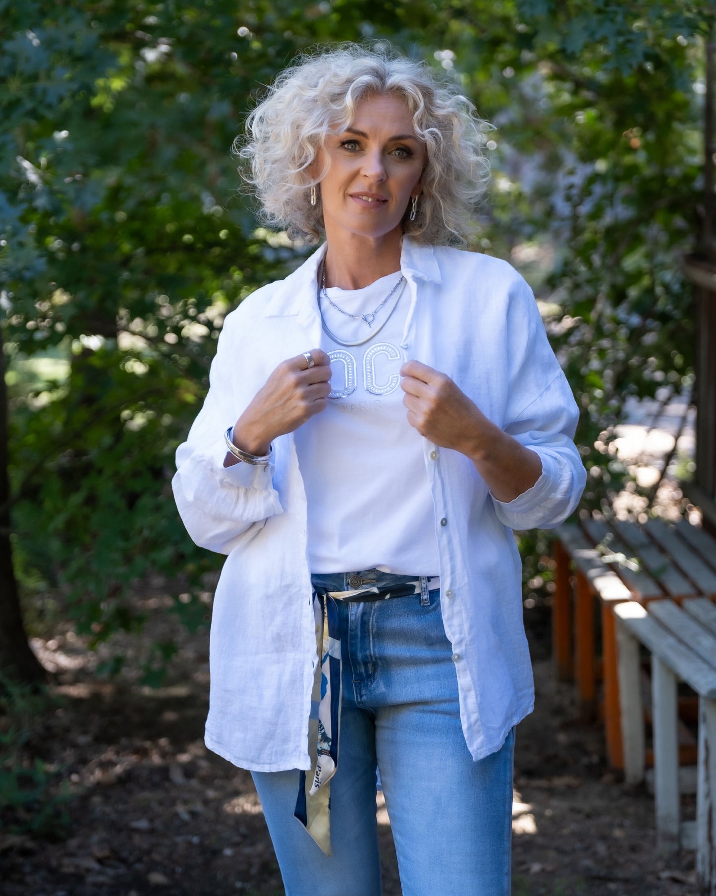 Dreamy Delight Linen Shirt | White