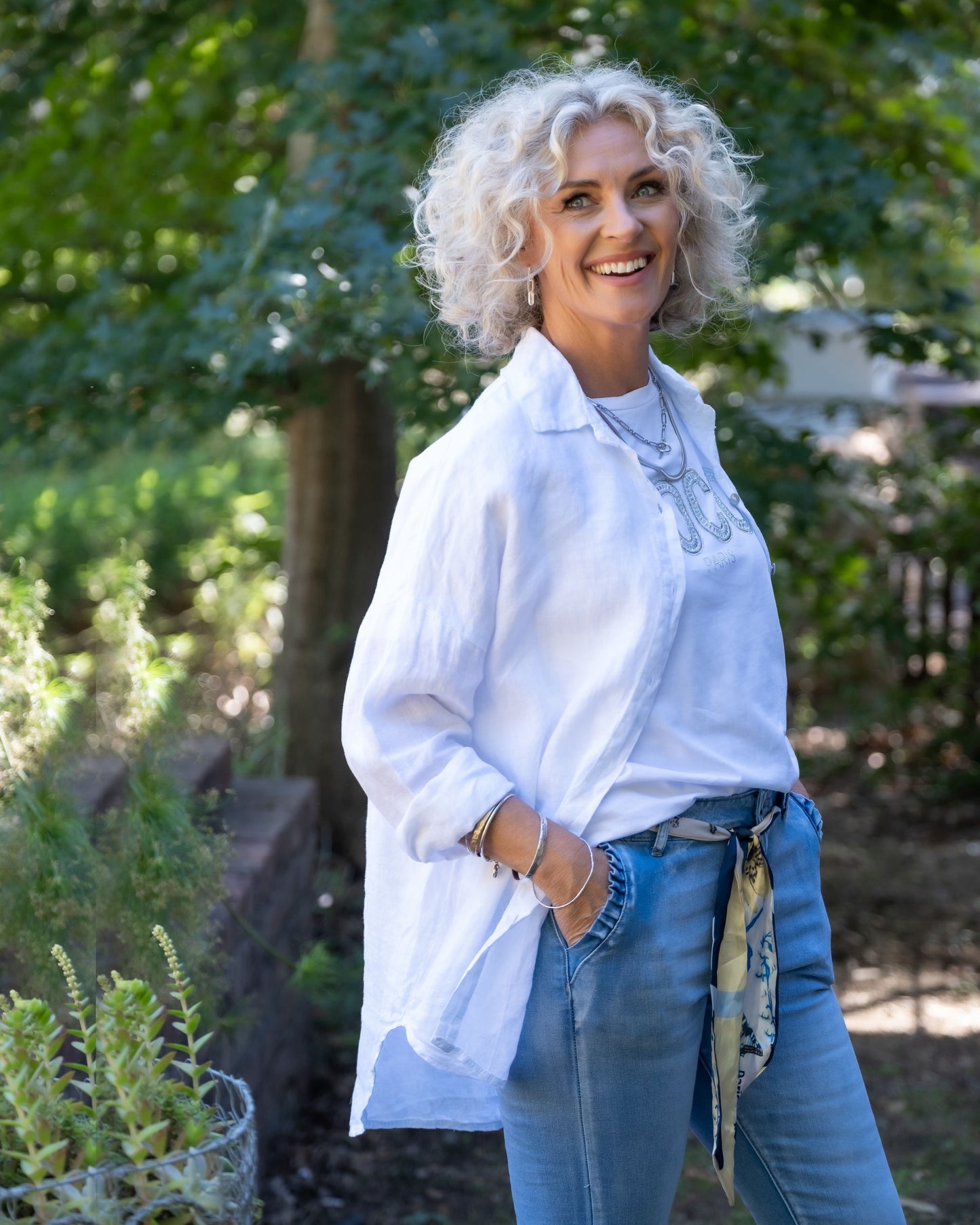 Dreamy Delight Linen Shirt | White