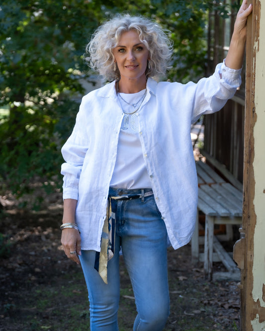 Dreamy Delight Linen Shirt | White