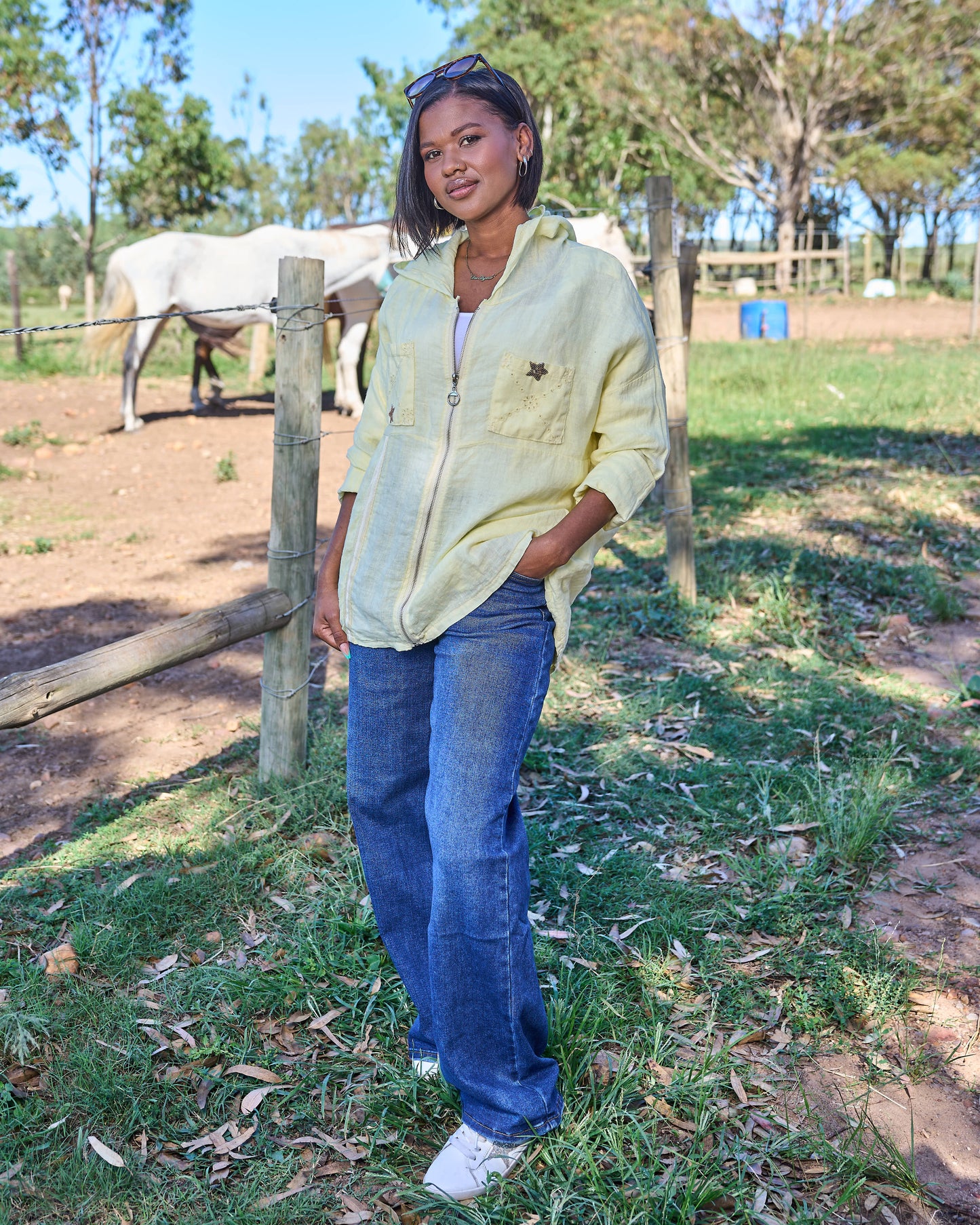 Drift Away Linen Jacket | Butter Yellow