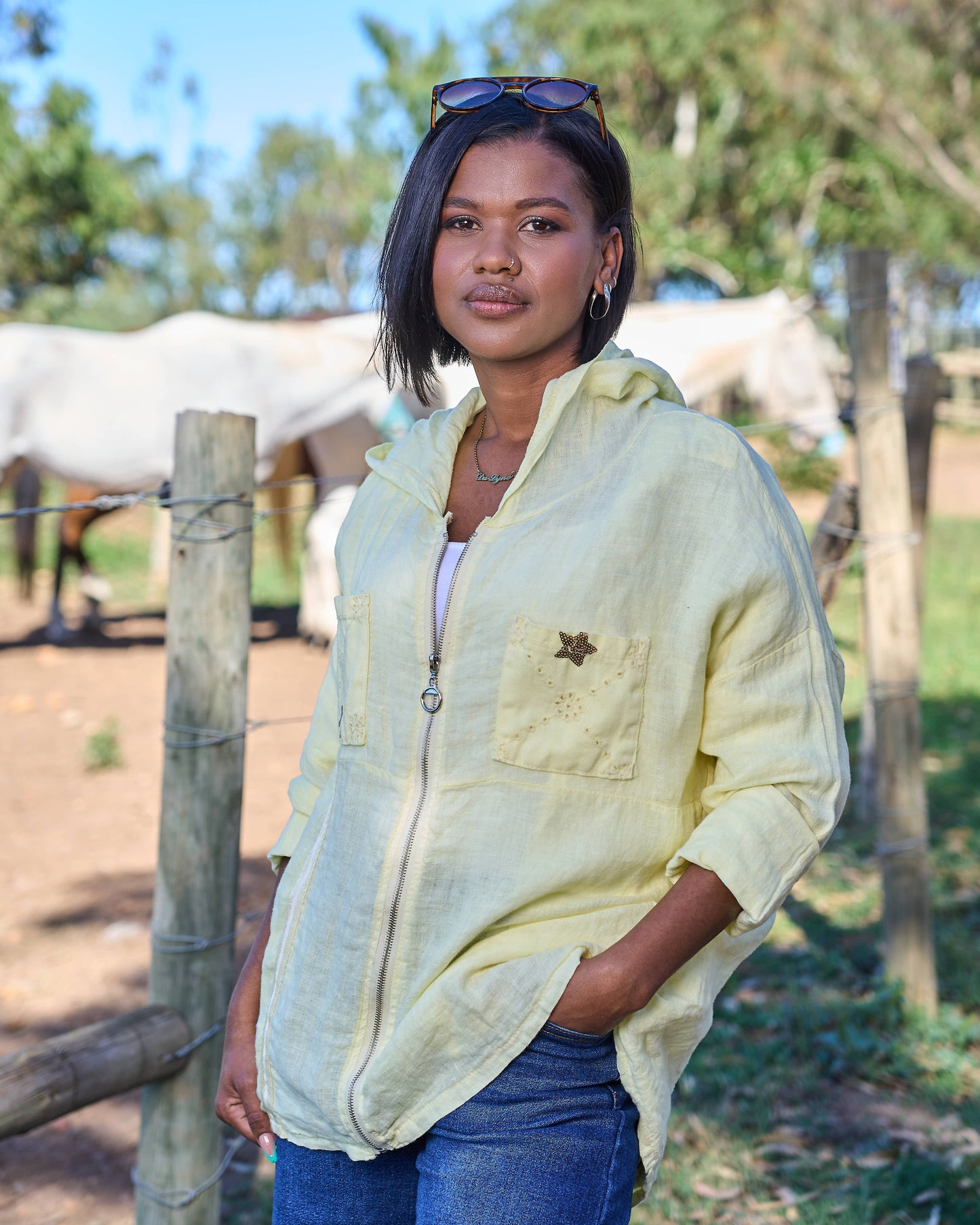 Drift Away Linen Jacket | Butter Yellow