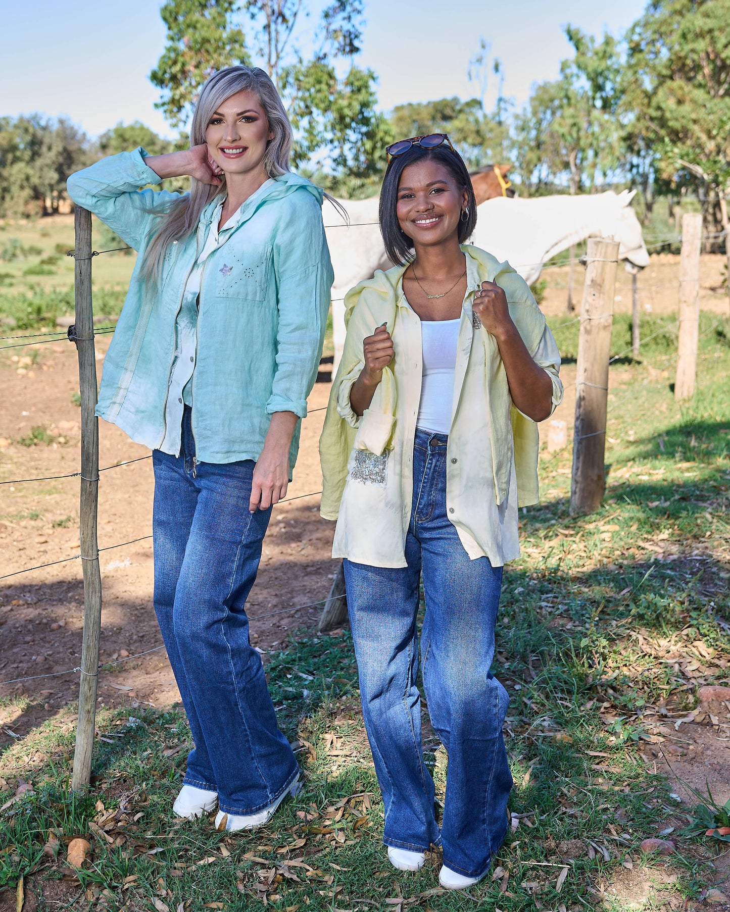 Drift Away Linen Jacket | Winter Aqua