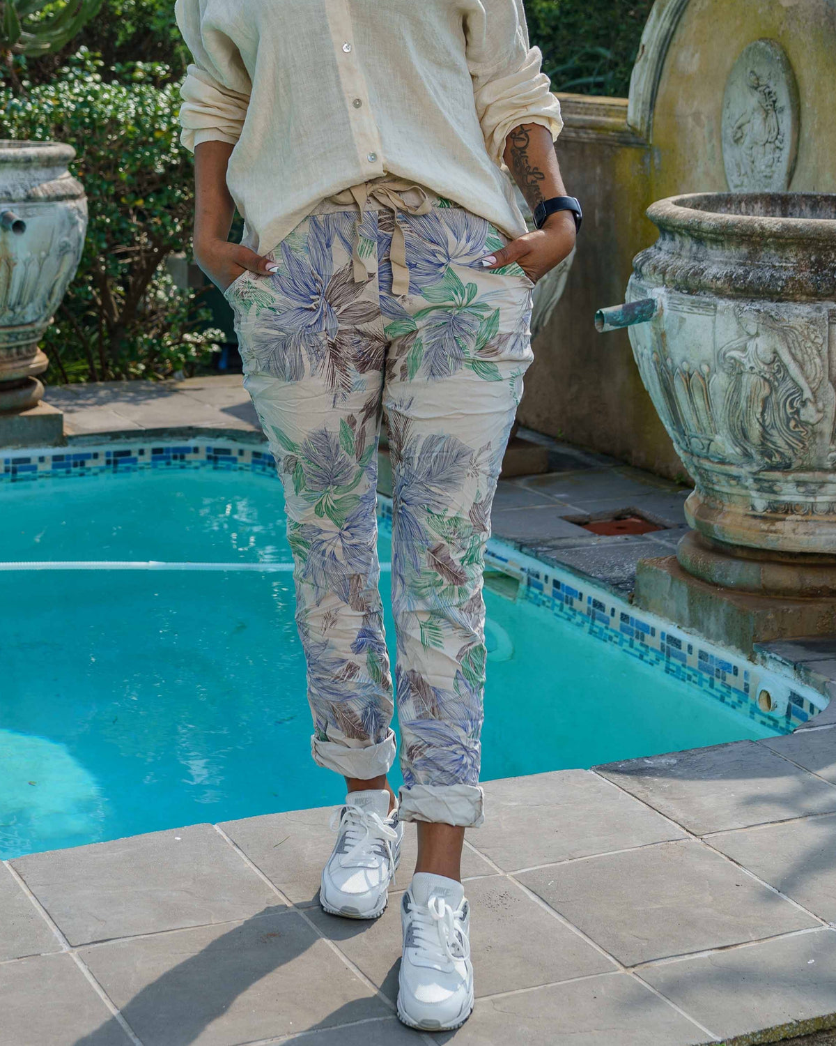 Everleaf Drawstring Pants | Beige