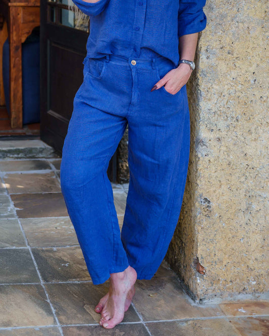 Executive Linen Pants | Blue