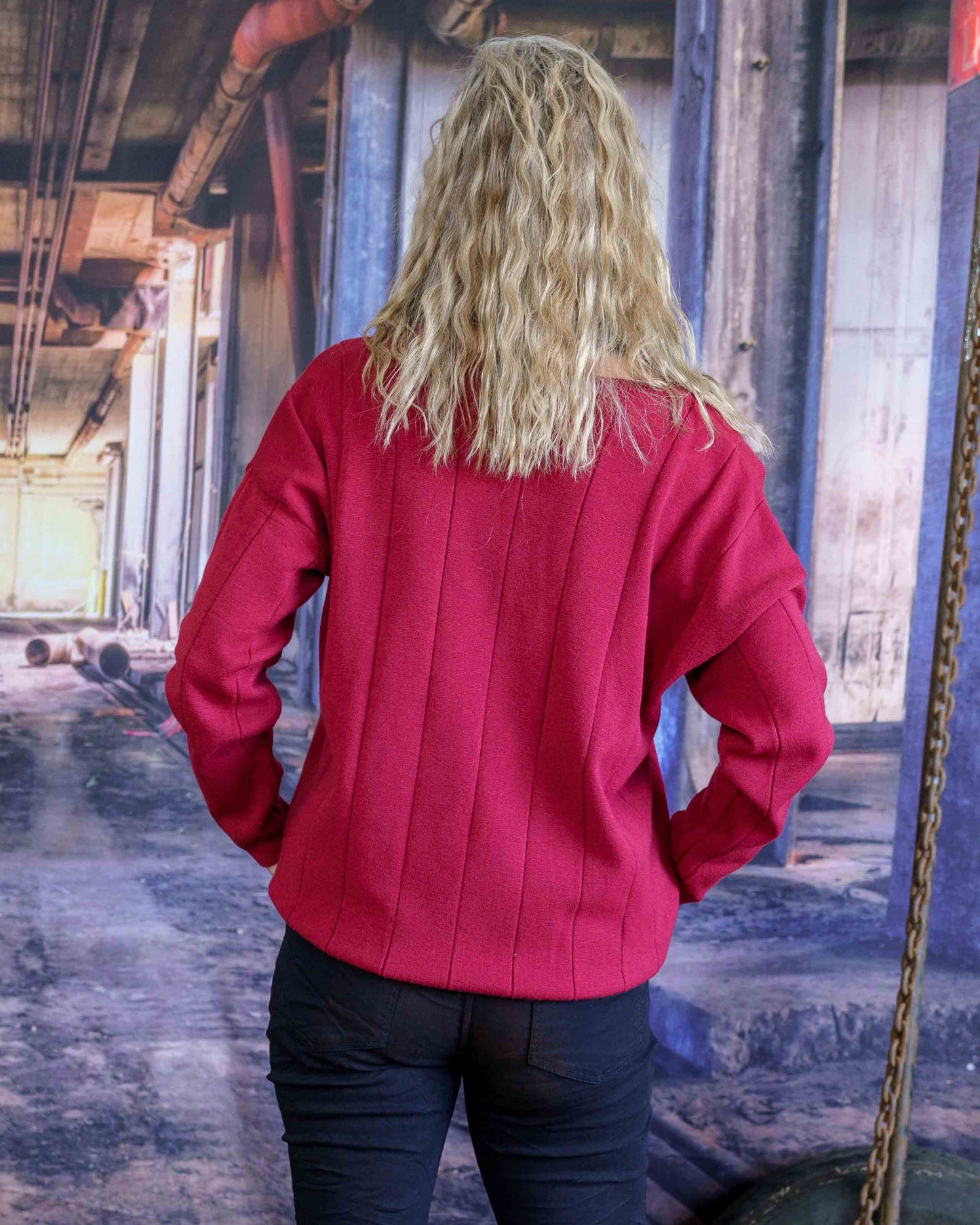 Fall In Line Knit | Ruby Red