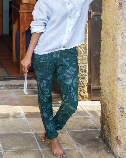 Falling For You Drawstring Pants | Forest